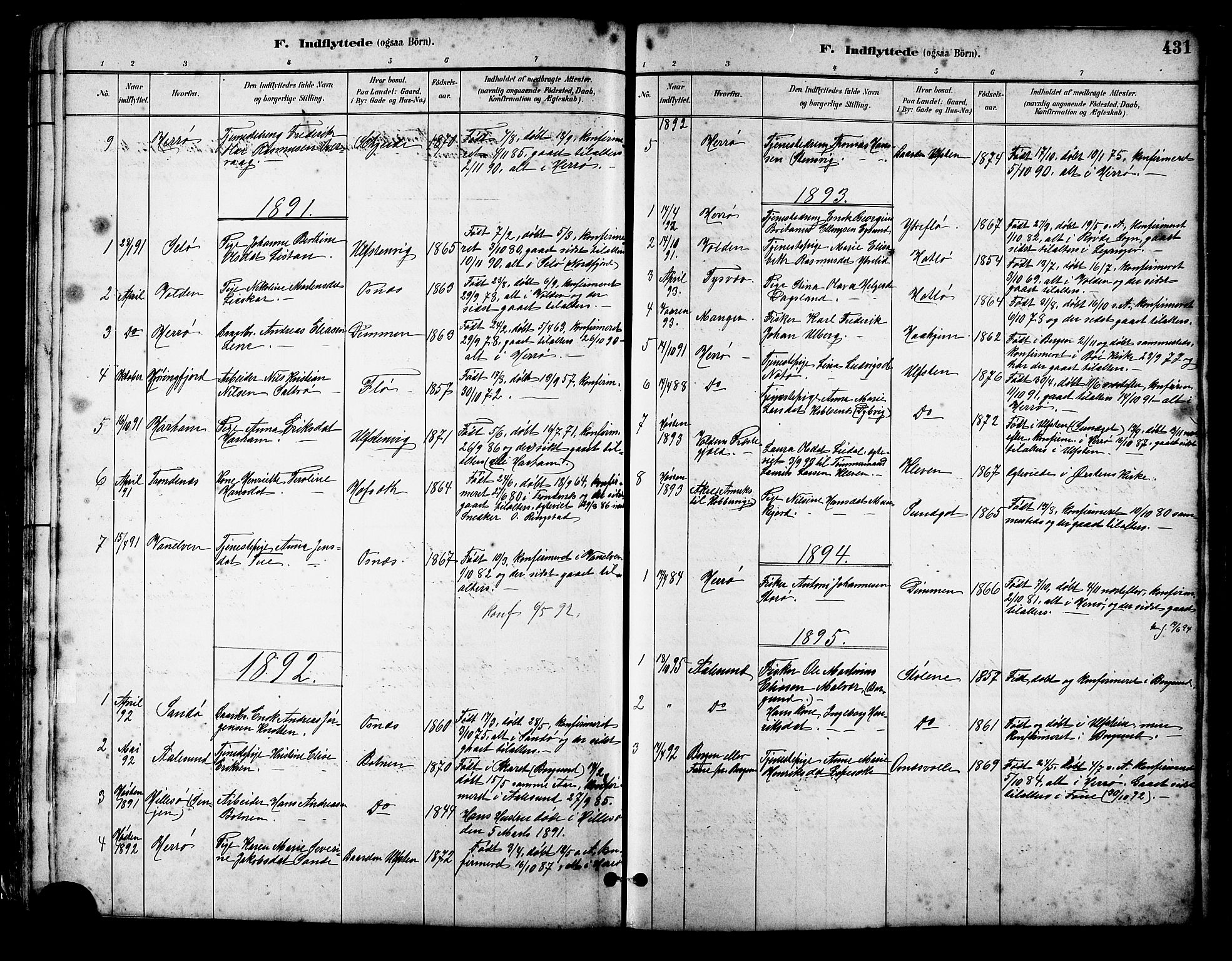 Ministerialprotokoller, klokkerbøker og fødselsregistre - Møre og Romsdal, AV/SAT-A-1454/509/L0112: Klokkerbok nr. 509C02, 1883-1922, s. 431