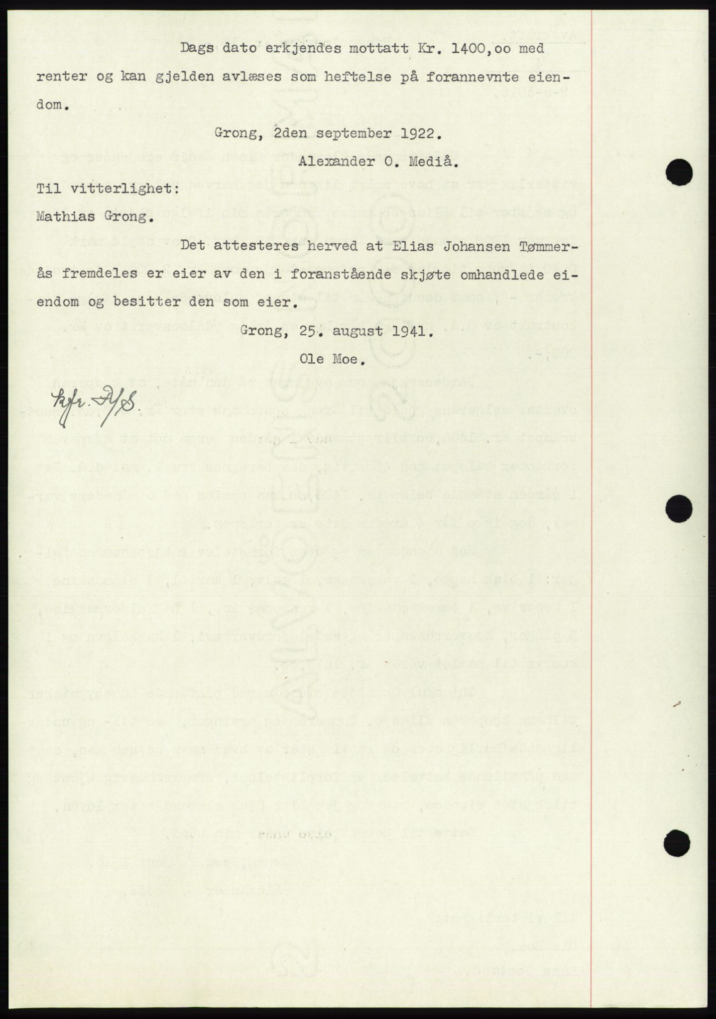 Namdal sorenskriveri, SAT/A-4133/1/2/2C: Pantebok nr. -, 1916-1921, Tingl.dato: 02.06.1916