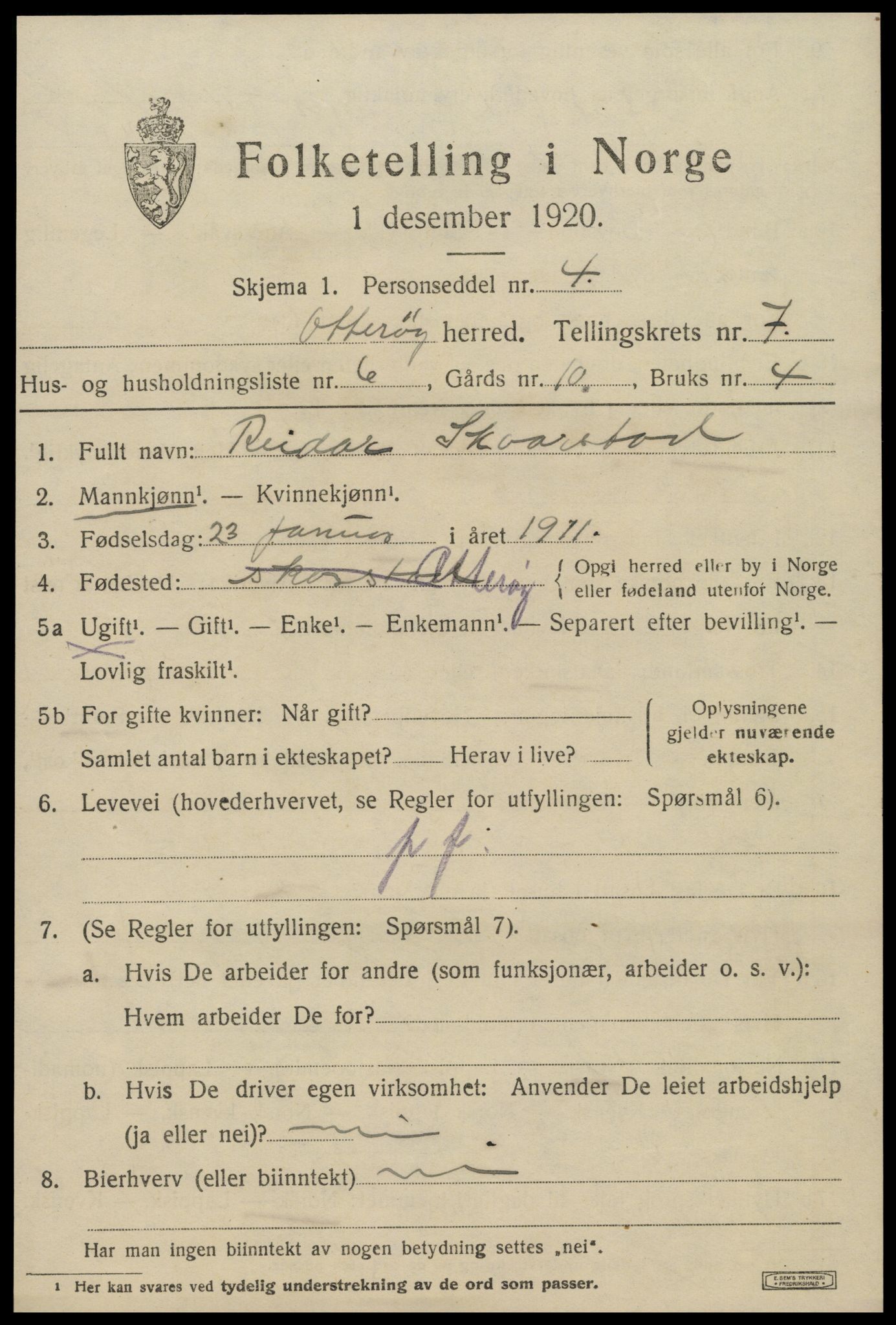 SAT, Folketelling 1920 for 1747 Otterøy herred, 1920, s. 2657