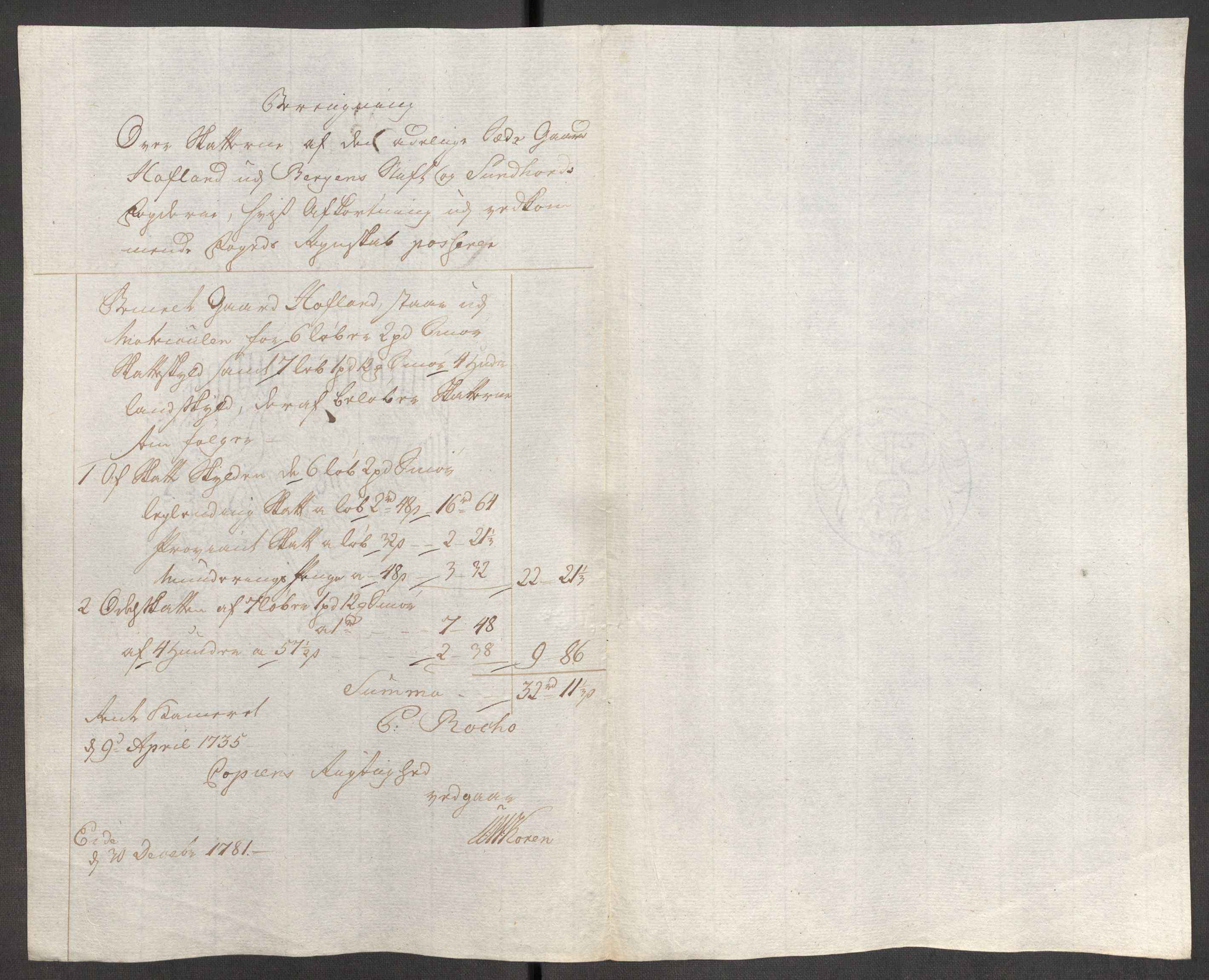 Rentekammeret inntil 1814, Reviderte regnskaper, Fogderegnskap, RA/EA-4092/R48/L3097: Fogderegnskap Sunnhordland og Hardanger, 1781, s. 315