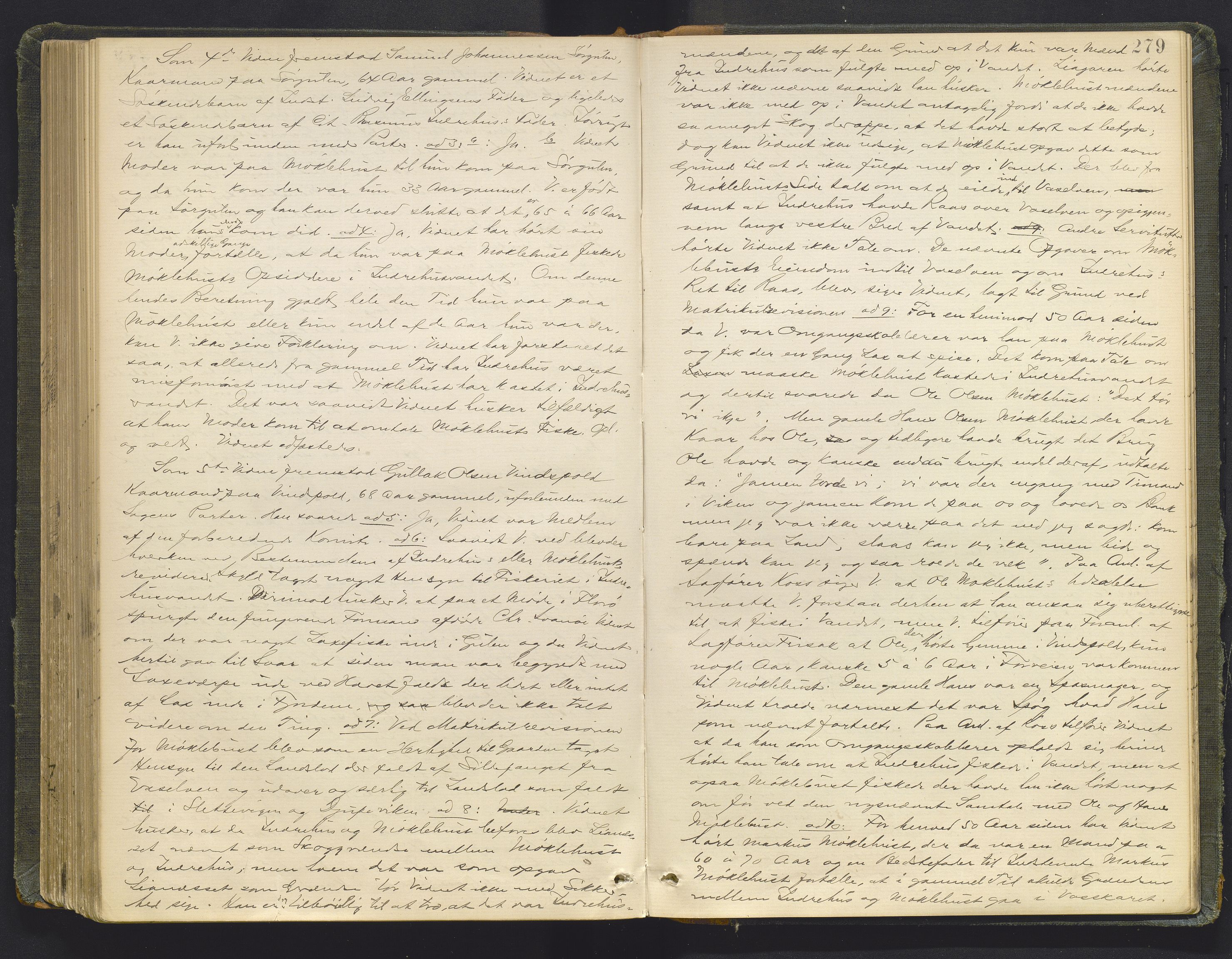 Sunnfjord tingrett, AV/SAB-A-3201/1/F/Fb/Fba/L0053: Ekstrarettsprotokoll, 1888-1897, s. 278b-279a