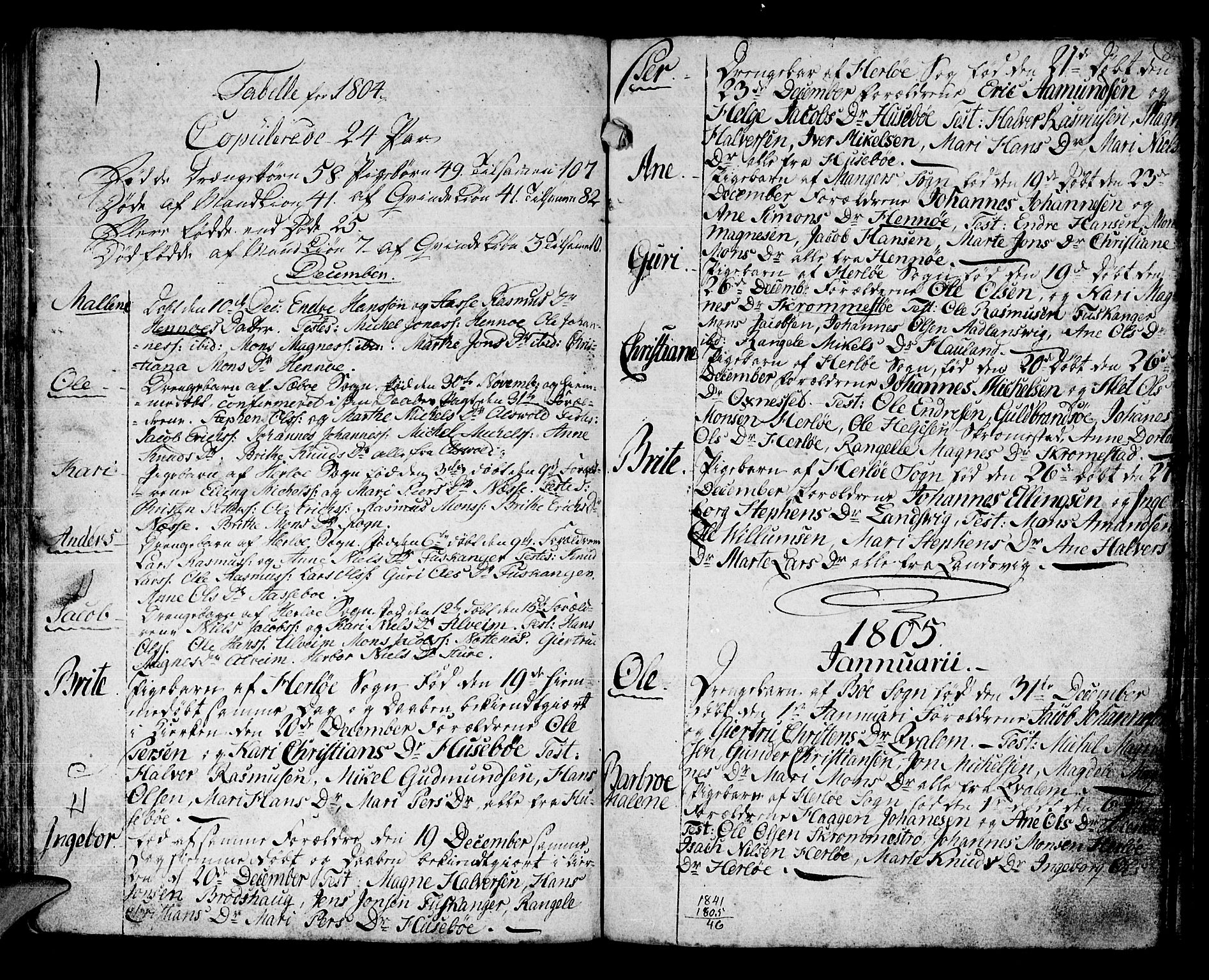 Manger sokneprestembete, AV/SAB-A-76801/H/Haa: Ministerialbok nr. A 2, 1792-1815, s. 84