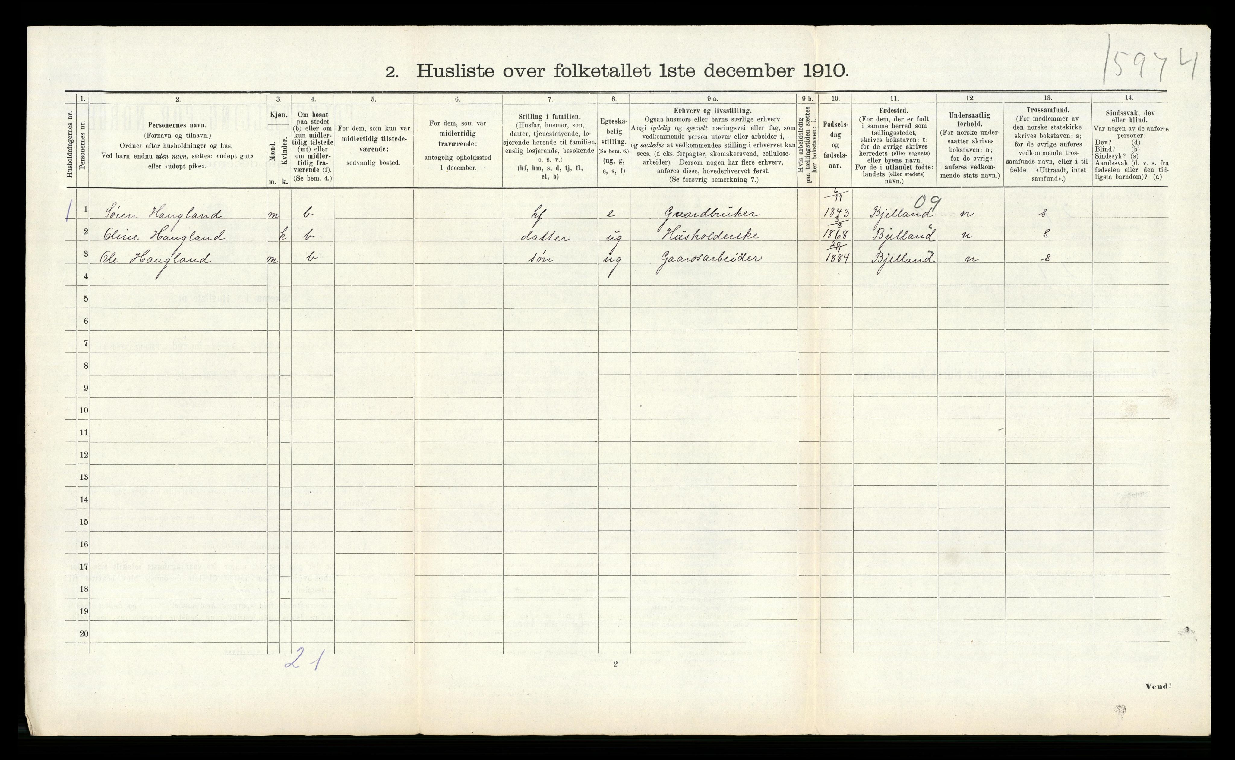 RA, Folketelling 1910 for 1019 Halse og Harkmark herred, 1910, s. 345