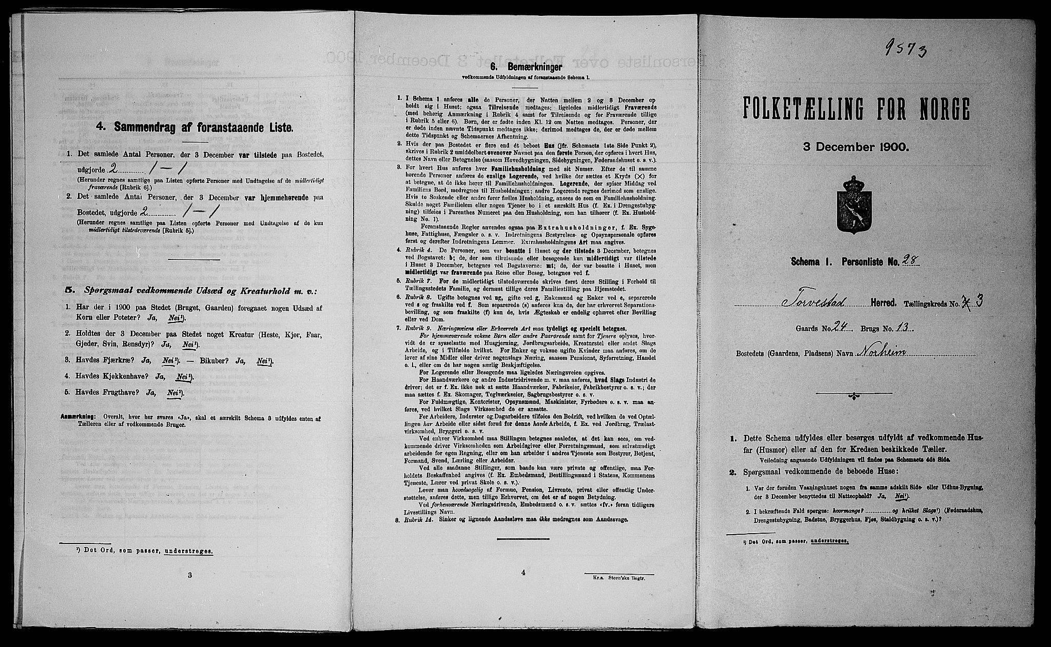 SAST, Folketelling 1900 for 1152 Torvastad herred, 1900, s. 495