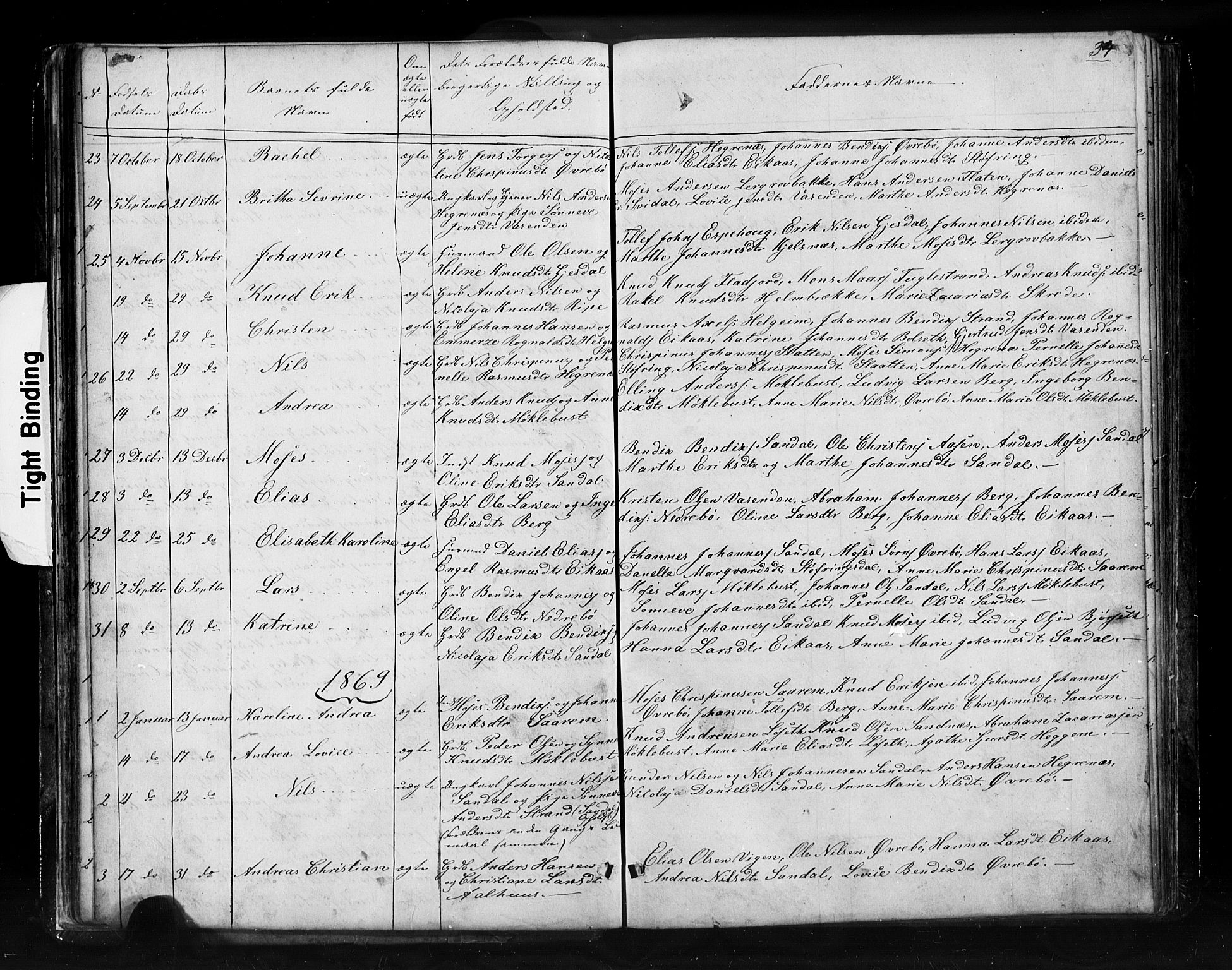 Jølster sokneprestembete, AV/SAB-A-80701/H/Hab/Haba/L0001: Klokkerbok nr. A 1, 1853-1894, s. 34