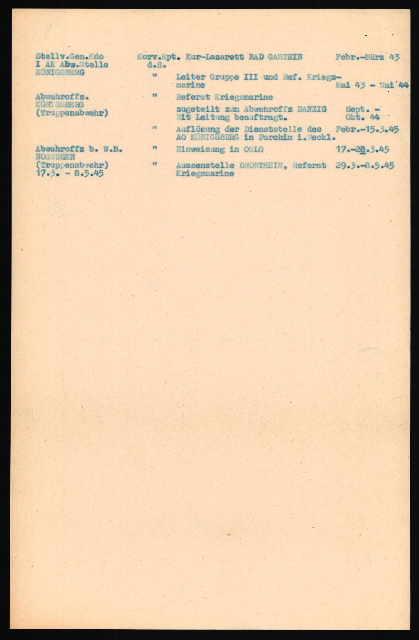 Forsvaret, Forsvarets overkommando II, AV/RA-RAFA-3915/D/Db/L0029: CI Questionaires. Tyske okkupasjonsstyrker i Norge. Tyskere., 1945-1946, s. 192