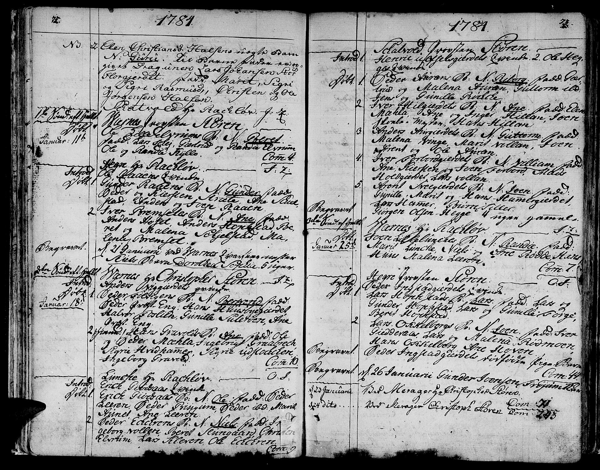 Ministerialprotokoller, klokkerbøker og fødselsregistre - Nord-Trøndelag, SAT/A-1458/709/L0059: Ministerialbok nr. 709A06, 1781-1797, s. 72-73