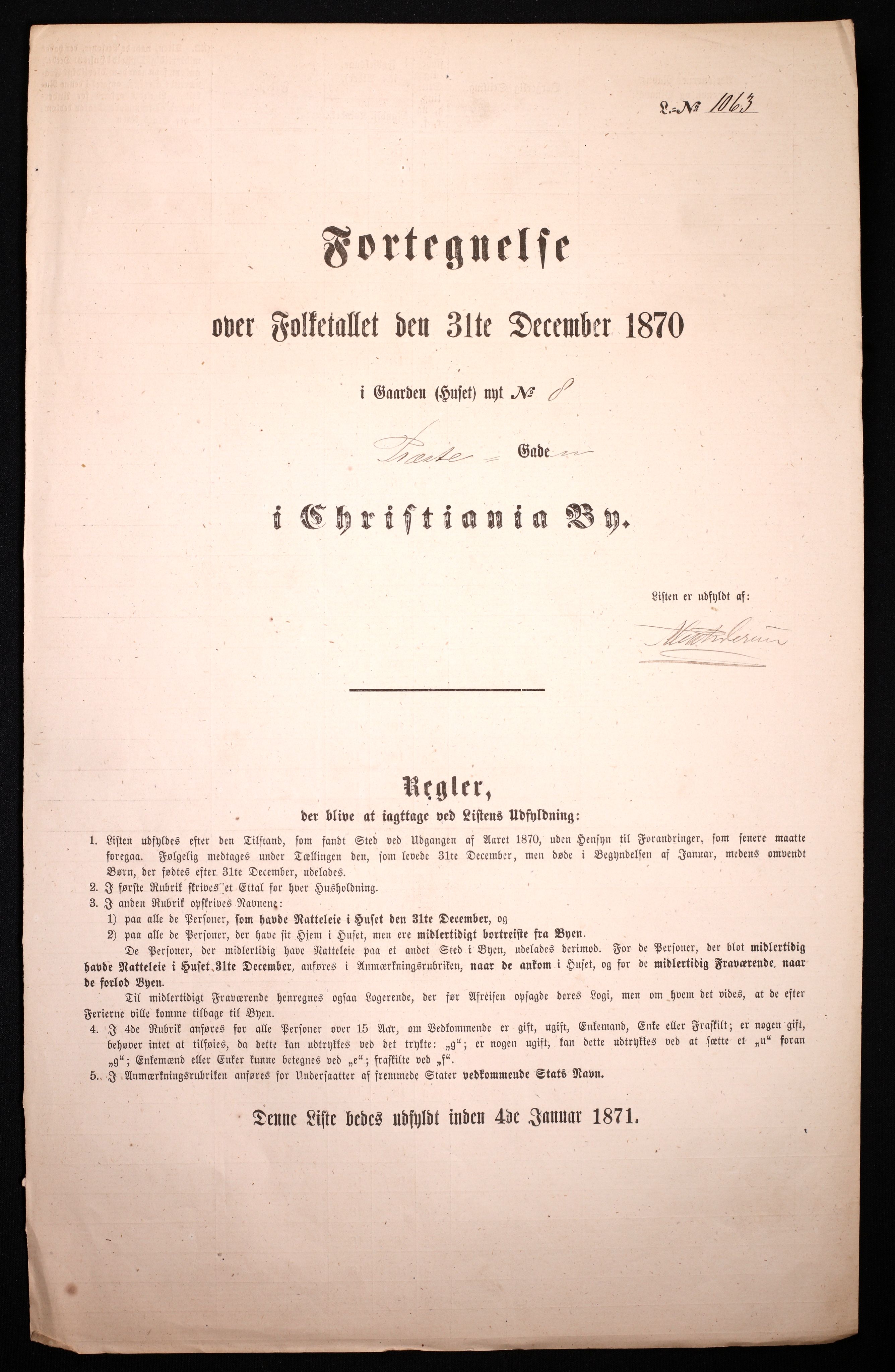 RA, Folketelling 1870 for 0301 Kristiania kjøpstad, 1870, s. 2786