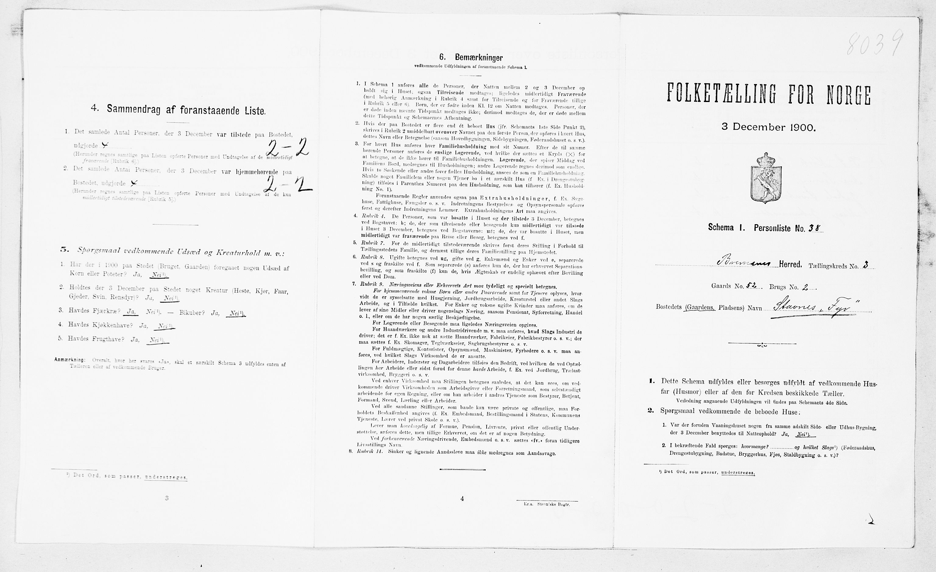 SAT, Folketelling 1900 for 1554 Bremsnes herred, 1900, s. 381