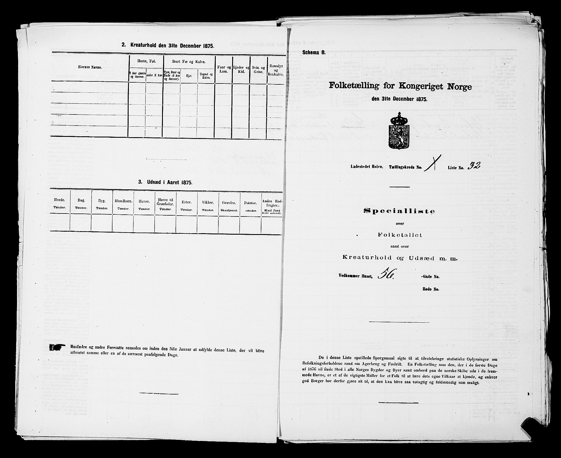 RA, Folketelling 1875 for 0204B Vestby prestegjeld, Hølen ladested, 1875, s. 9