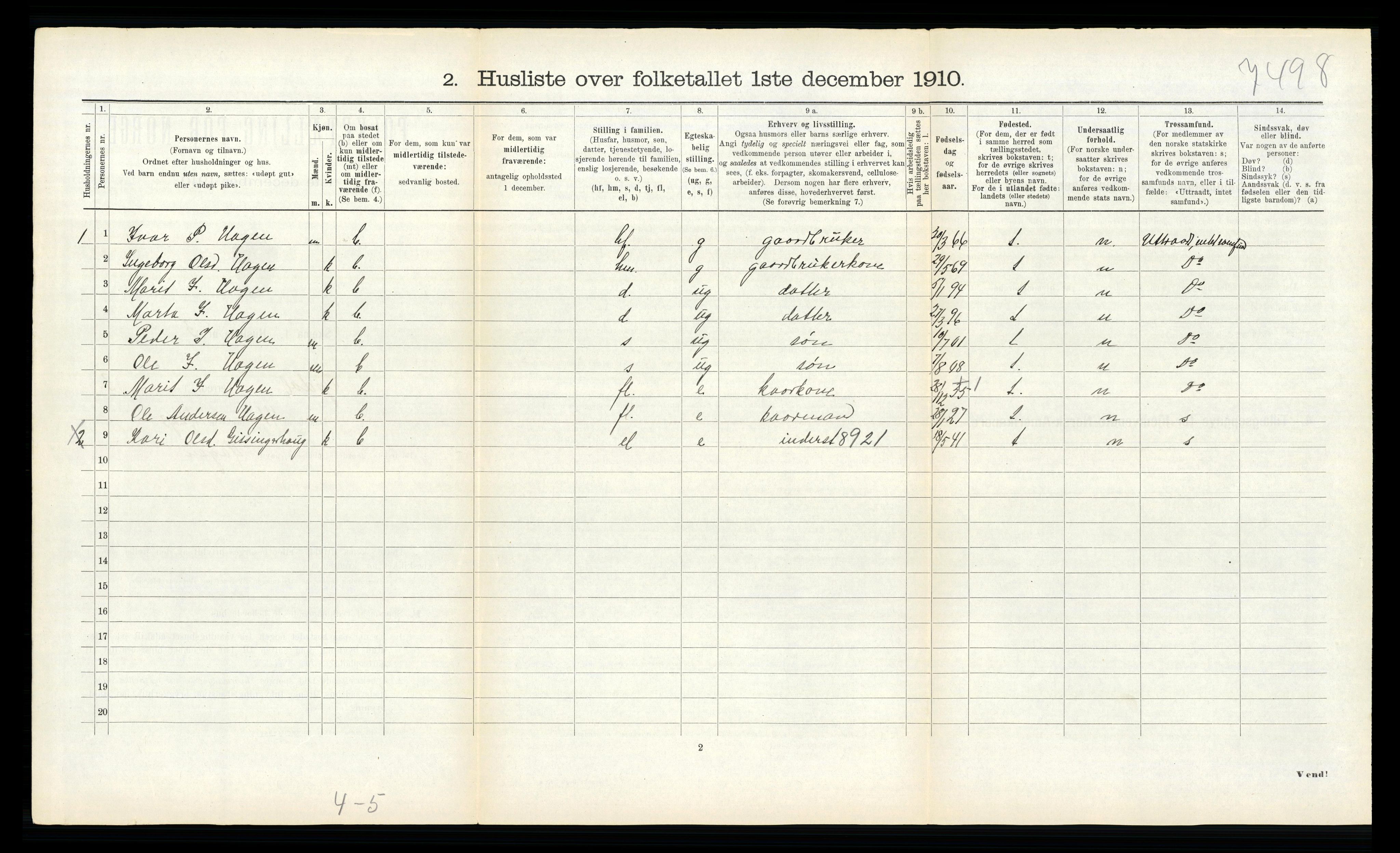 RA, Folketelling 1910 for 1634 Oppdal herred, 1910, s. 356