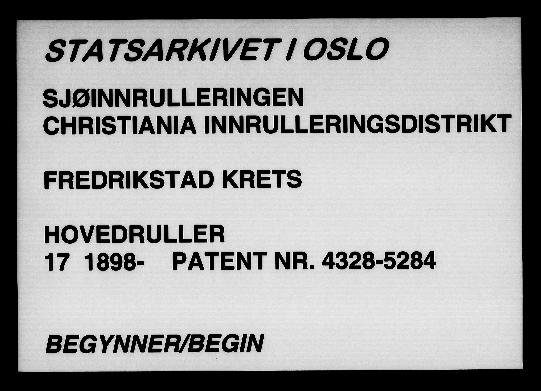 Fredrikstad mønstringskontor, SAO/A-10569b/F/Fc/Fcb/L0017: Hovedrulle, 1898, s. 1