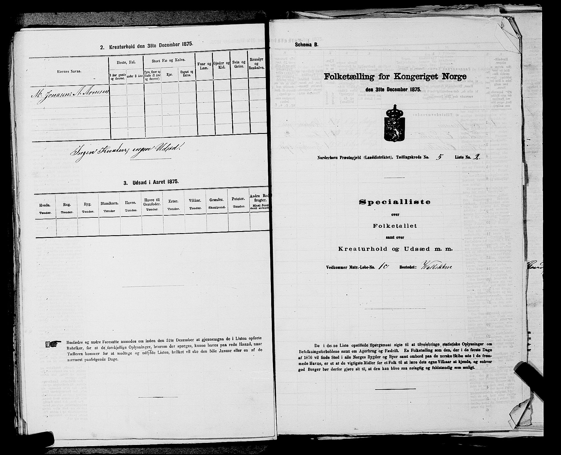 SAKO, Folketelling 1875 for 0613L Norderhov prestegjeld, Norderhov sokn, Haug sokn og Lunder sokn, 1875, s. 961