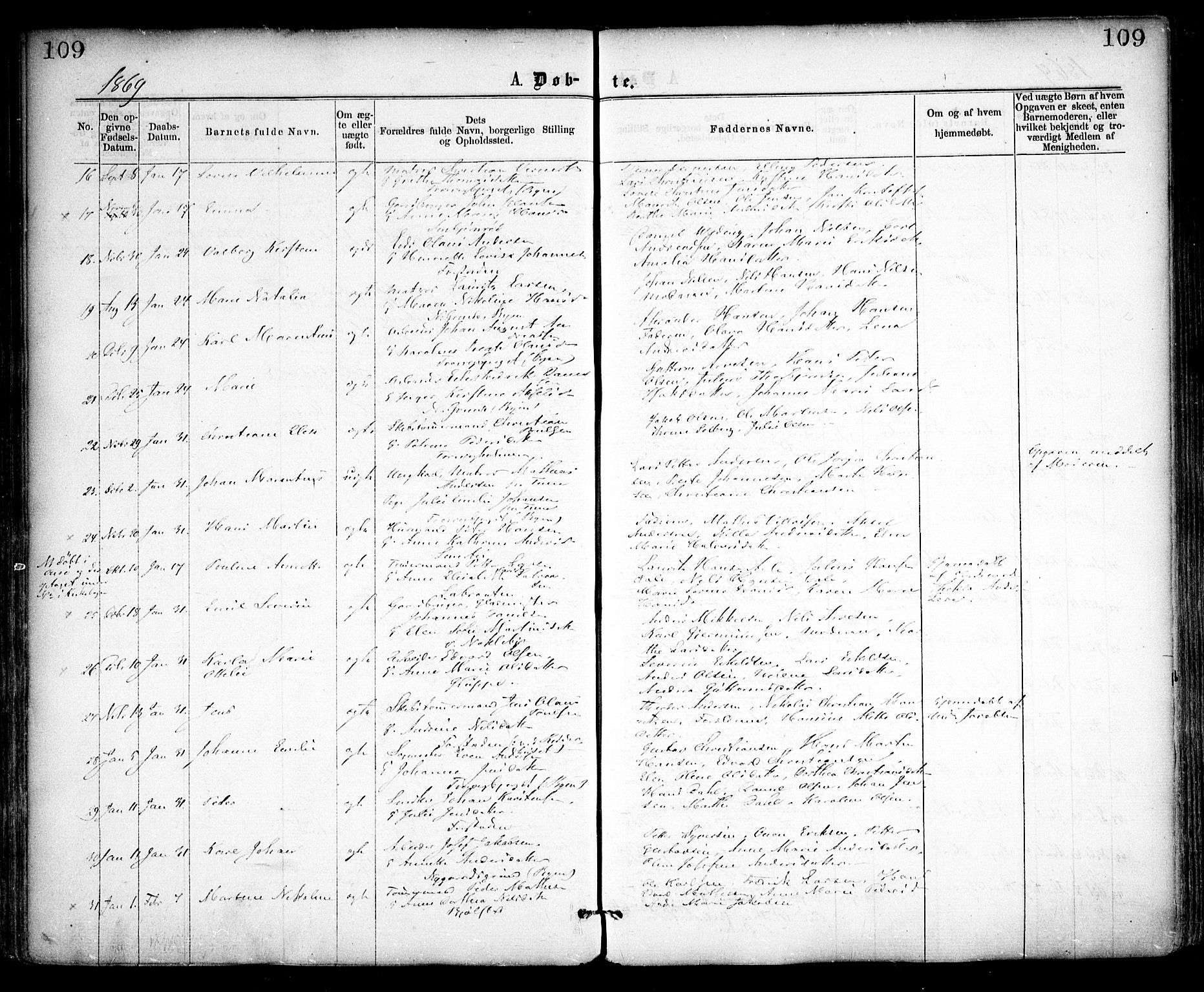 Glemmen prestekontor Kirkebøker, AV/SAO-A-10908/F/Fa/L0008: Ministerialbok nr. 8, 1862-1871, s. 109