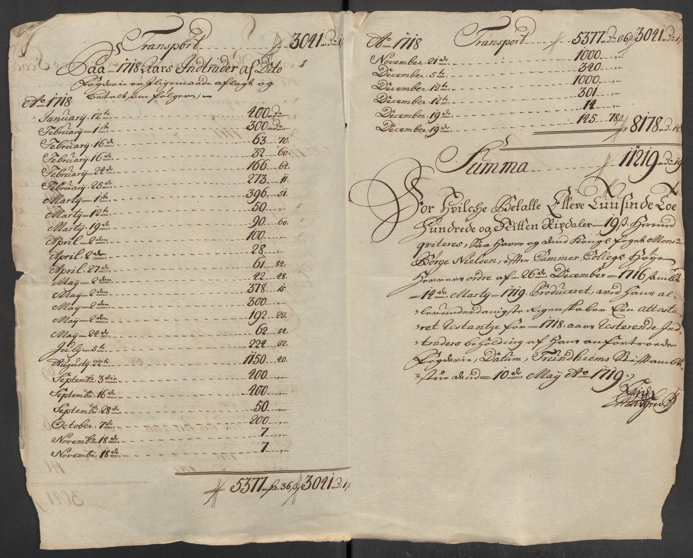 Rentekammeret inntil 1814, Reviderte regnskaper, Fogderegnskap, RA/EA-4092/R56/L3751: Fogderegnskap Nordmøre, 1718, s. 254