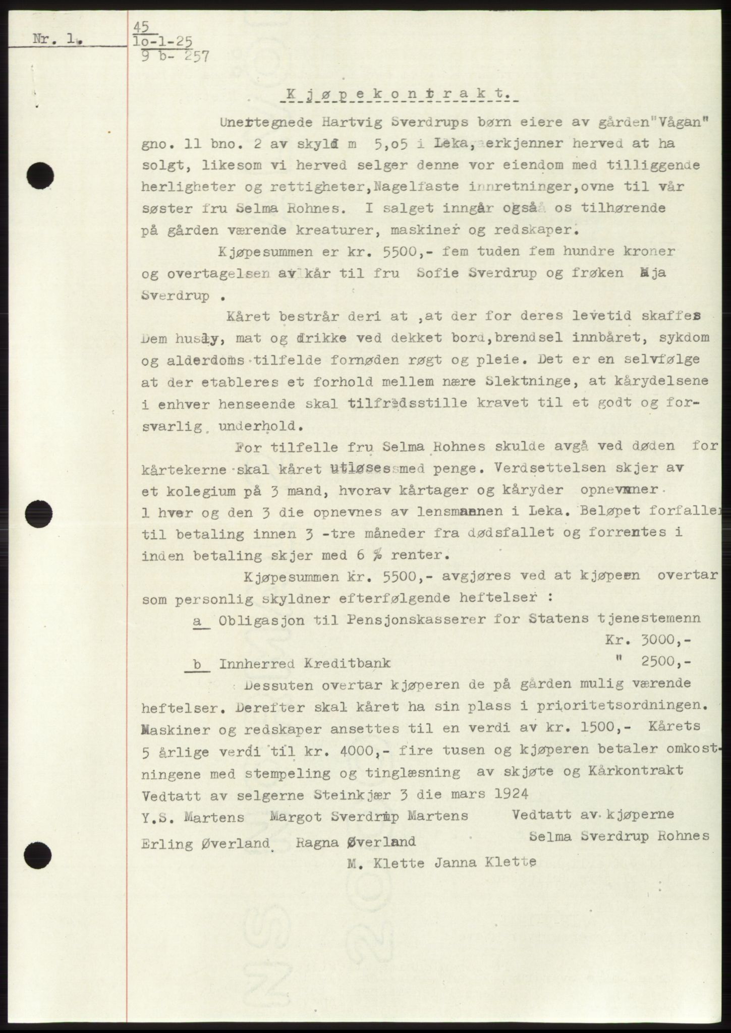 Namdal sorenskriveri, SAT/A-4133/1/2/2C: Pantebok nr. -, 1922-1925, Tingl.dato: 10.01.1925