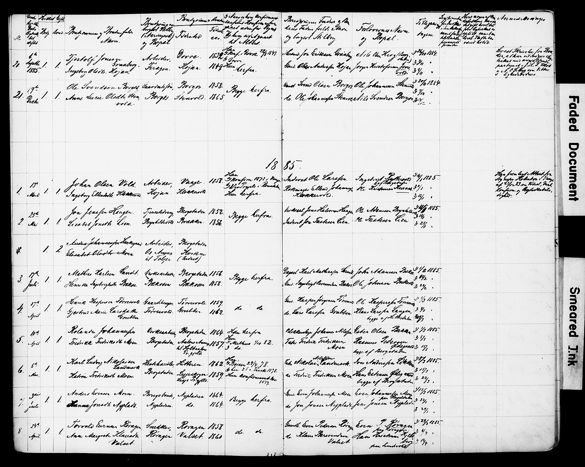 Ministerialprotokoller, klokkerbøker og fødselsregistre - Sør-Trøndelag, SAT/A-1456/681/L0934: Lysningsprotokoll nr. 681A12, 1884-1918