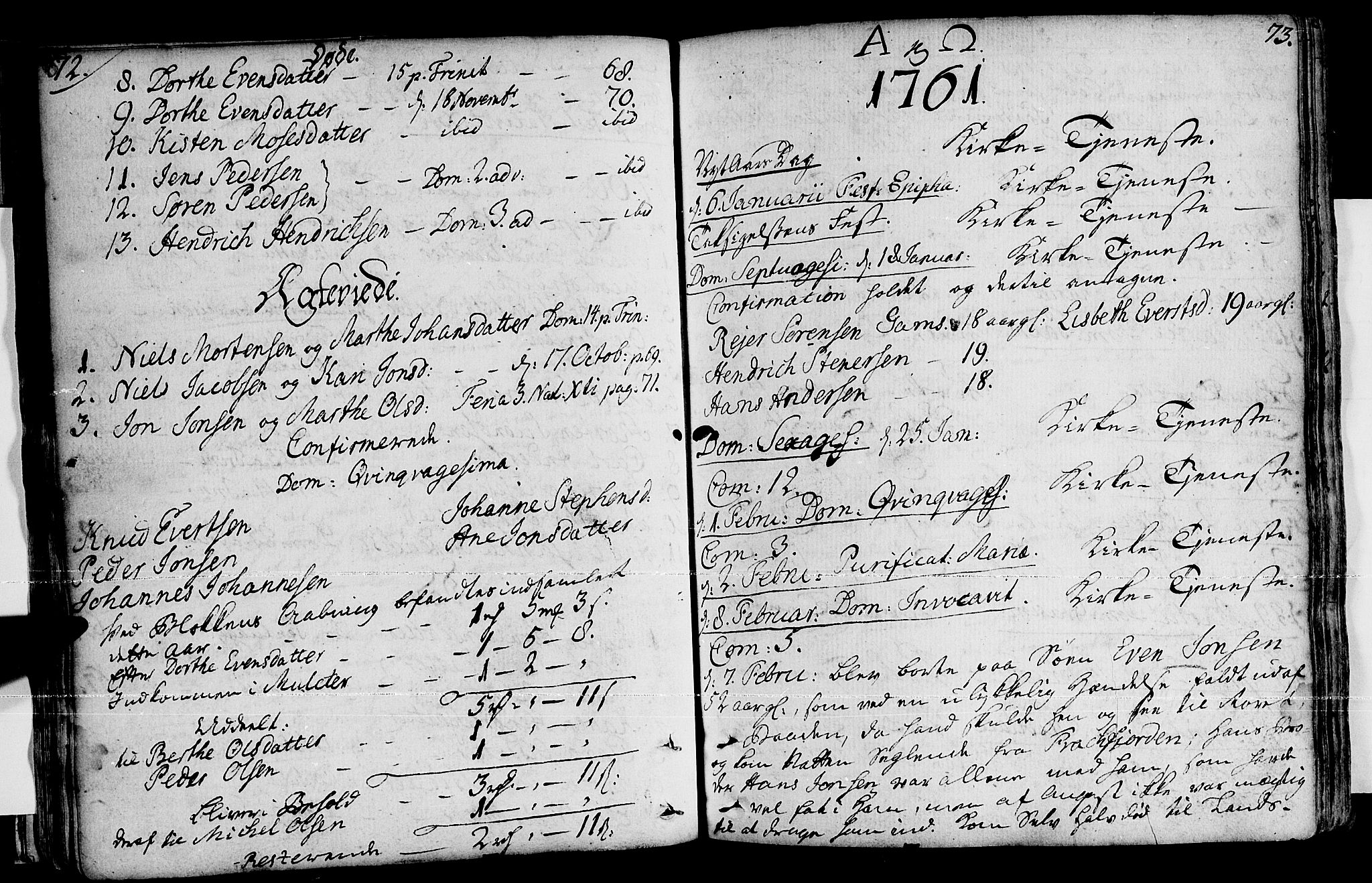 Loppa sokneprestkontor, AV/SATØ-S-1339/H/Ha/L0001kirke: Ministerialbok nr. 1 /1, 1753-1784, s. 72-73