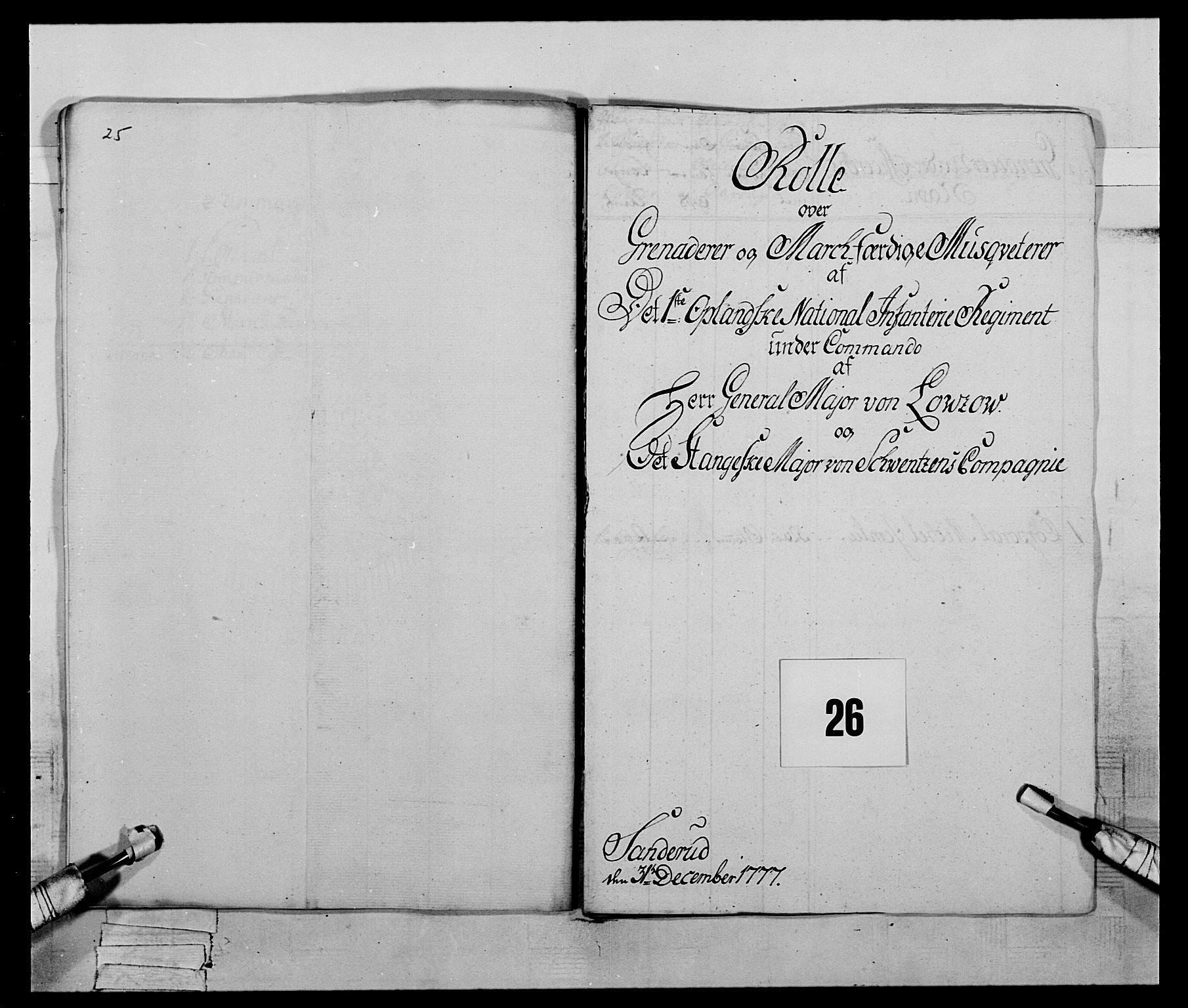 Generalitets- og kommissariatskollegiet, Det kongelige norske kommissariatskollegium, RA/EA-5420/E/Eh/L0059: 1. Opplandske nasjonale infanteriregiment, 1775-1783, s. 187