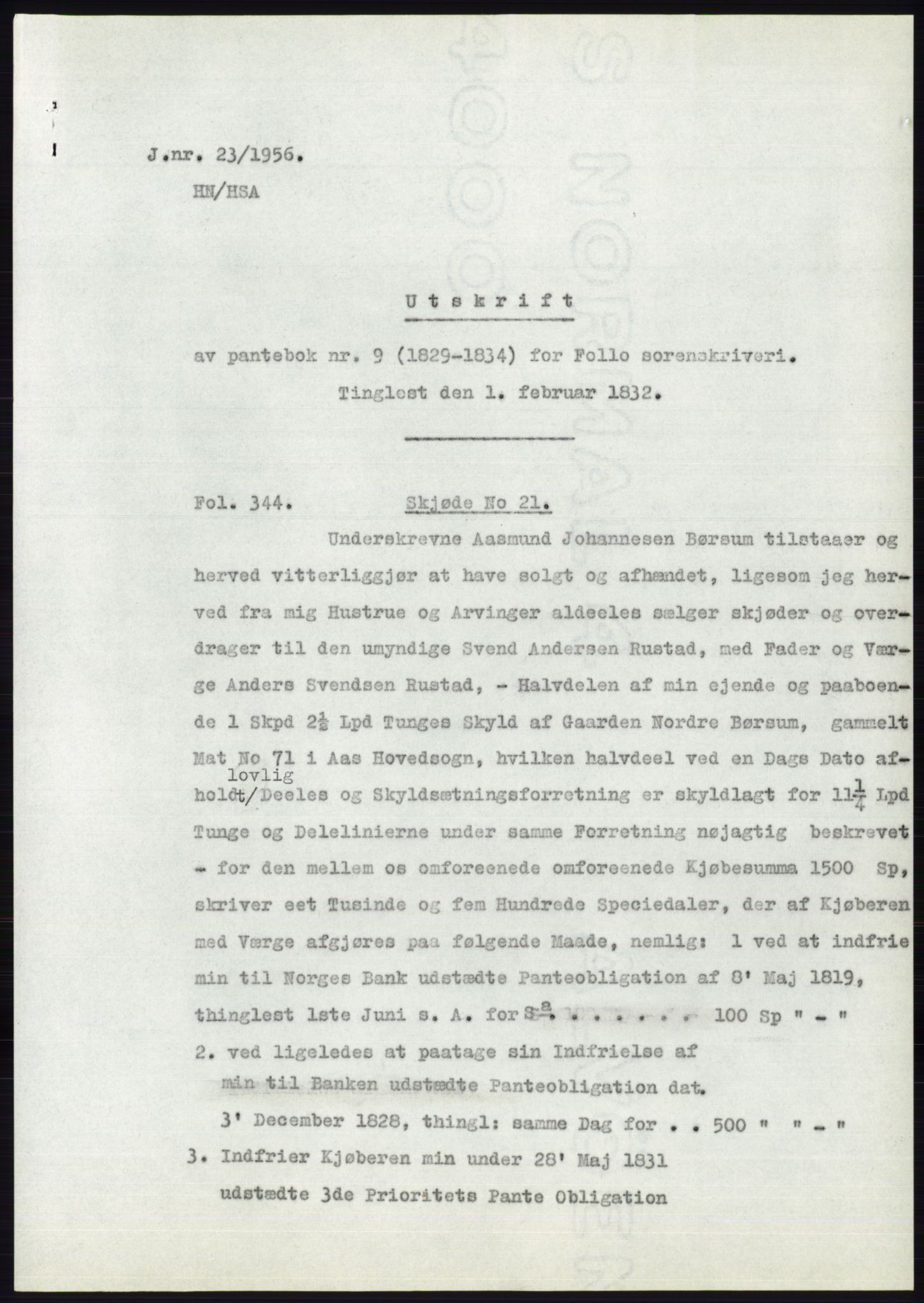 Statsarkivet i Oslo, SAO/A-10621/Z/Zd/L0004: Avskrifter, j.nr 1-797/1956, 1956, s. 13