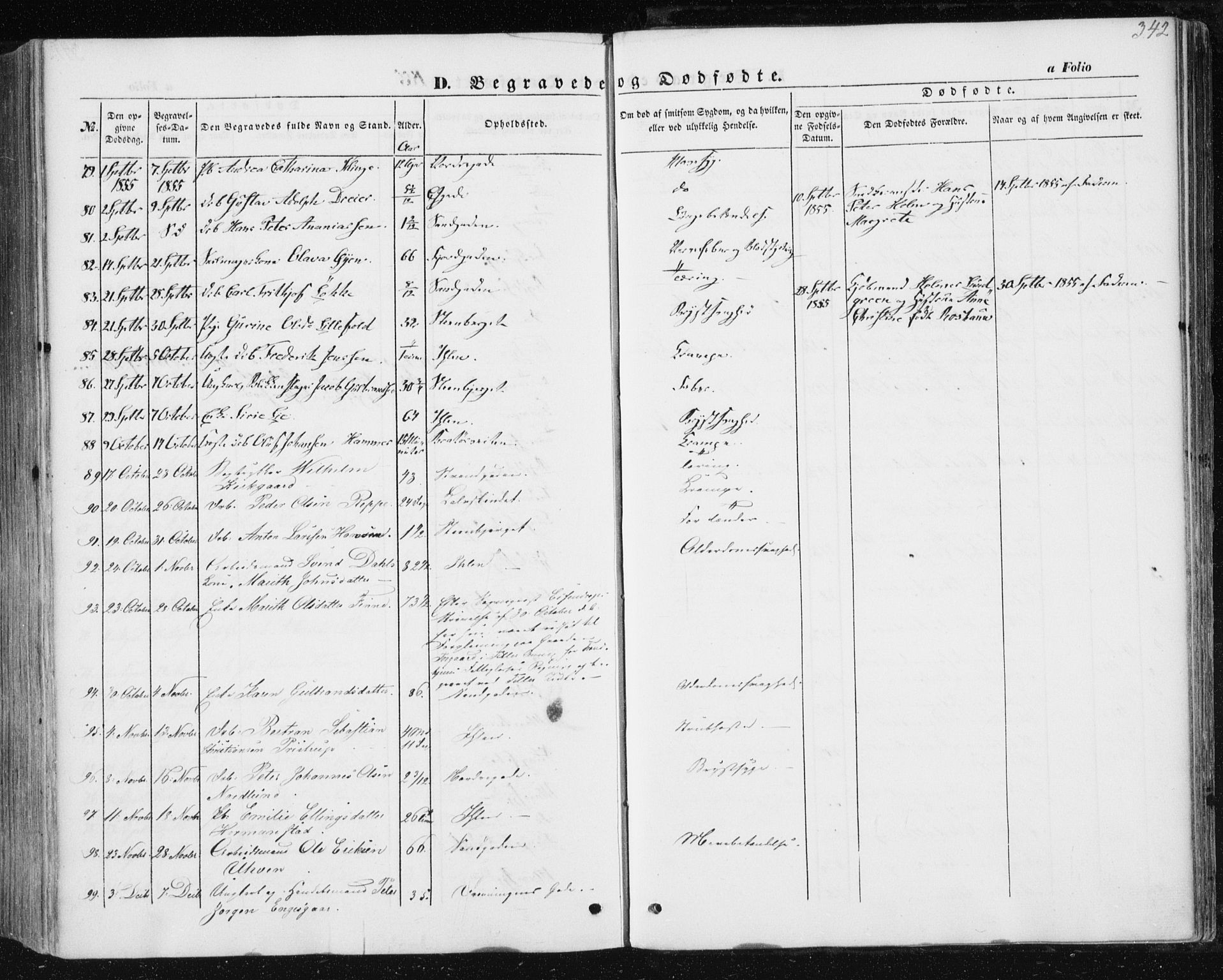 Ministerialprotokoller, klokkerbøker og fødselsregistre - Sør-Trøndelag, SAT/A-1456/602/L0112: Ministerialbok nr. 602A10, 1848-1859, s. 342