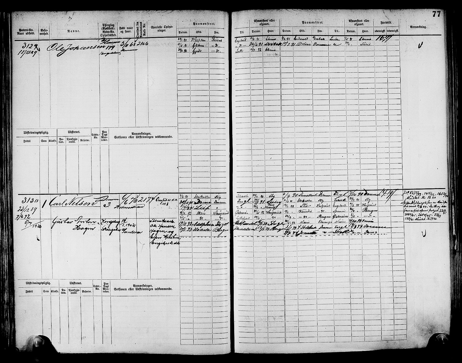 Drammen innrulleringsdistrikt, AV/SAKO-A-781/F/Fc/L0004: Hovedrulle, 1885, s. 81