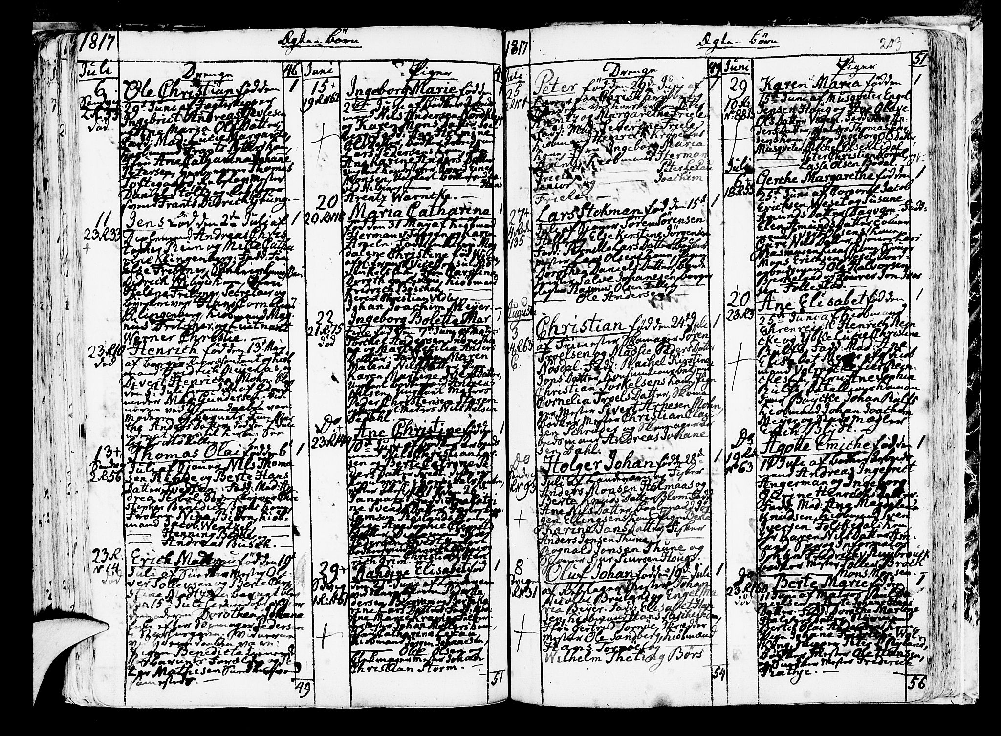 Korskirken sokneprestembete, SAB/A-76101/H/Haa/L0006: Ministerialbok nr. A 6, 1790-1820, s. 203