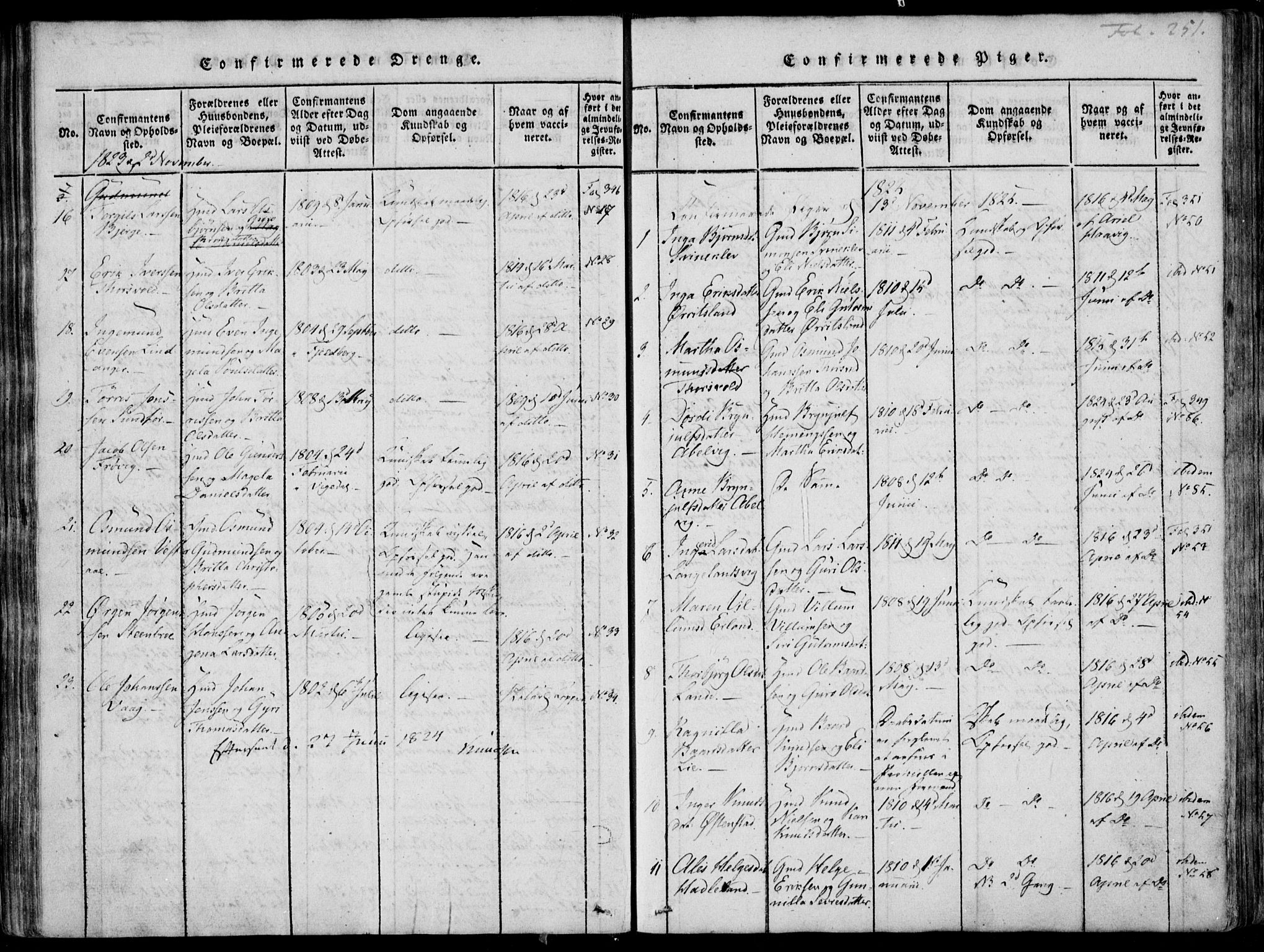 Skjold sokneprestkontor, SAST/A-101847/H/Ha/Haa/L0003: Ministerialbok nr. A 3, 1815-1835, s. 251