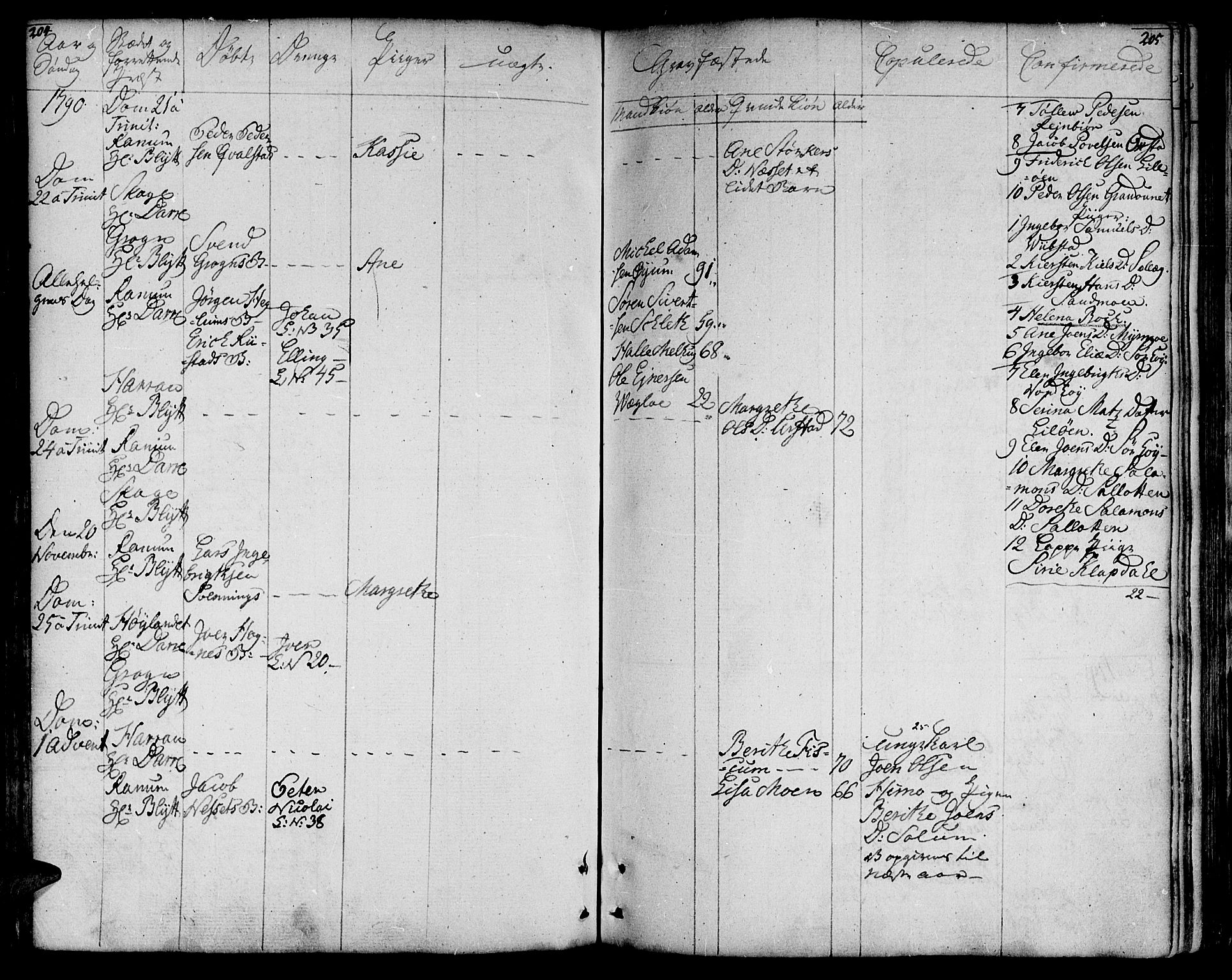 Ministerialprotokoller, klokkerbøker og fødselsregistre - Nord-Trøndelag, SAT/A-1458/764/L0544: Ministerialbok nr. 764A04, 1780-1798, s. 204-205