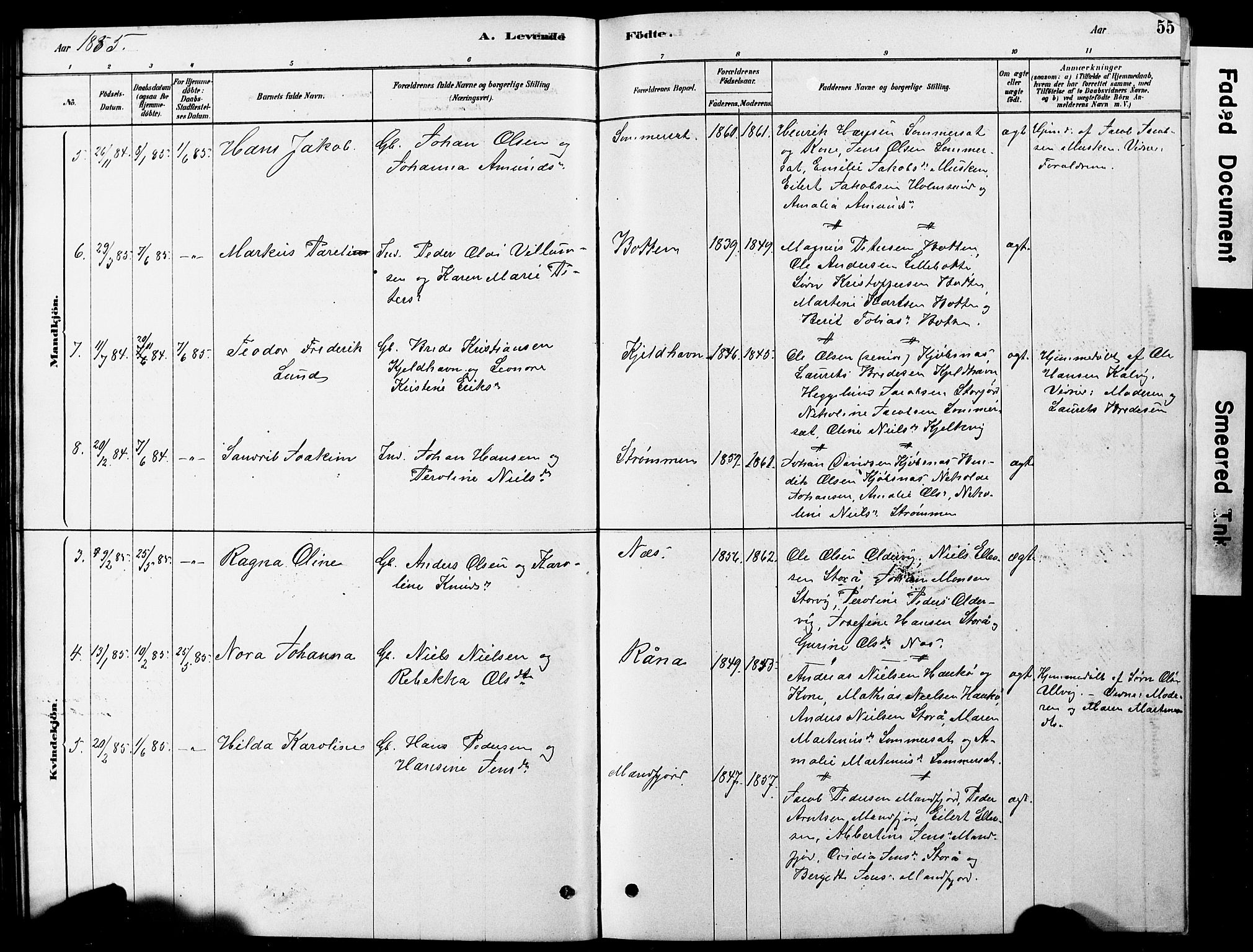 Ministerialprotokoller, klokkerbøker og fødselsregistre - Nordland, AV/SAT-A-1459/861/L0875: Klokkerbok nr. 861C01, 1879-1887, s. 55