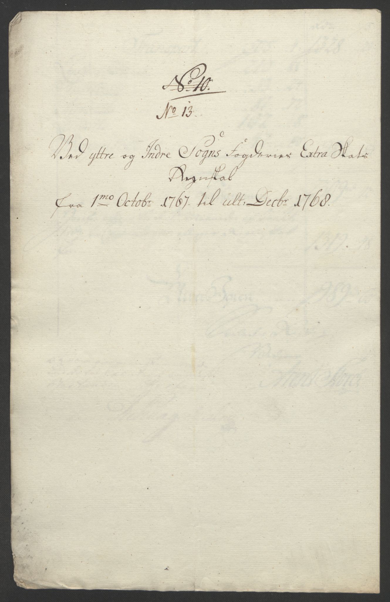 Rentekammeret inntil 1814, Realistisk ordnet avdeling, AV/RA-EA-4070/Ol/L0018: [Gg 10]: Ekstraskatten, 23.09.1762. Sogn, 1762-1772, s. 204