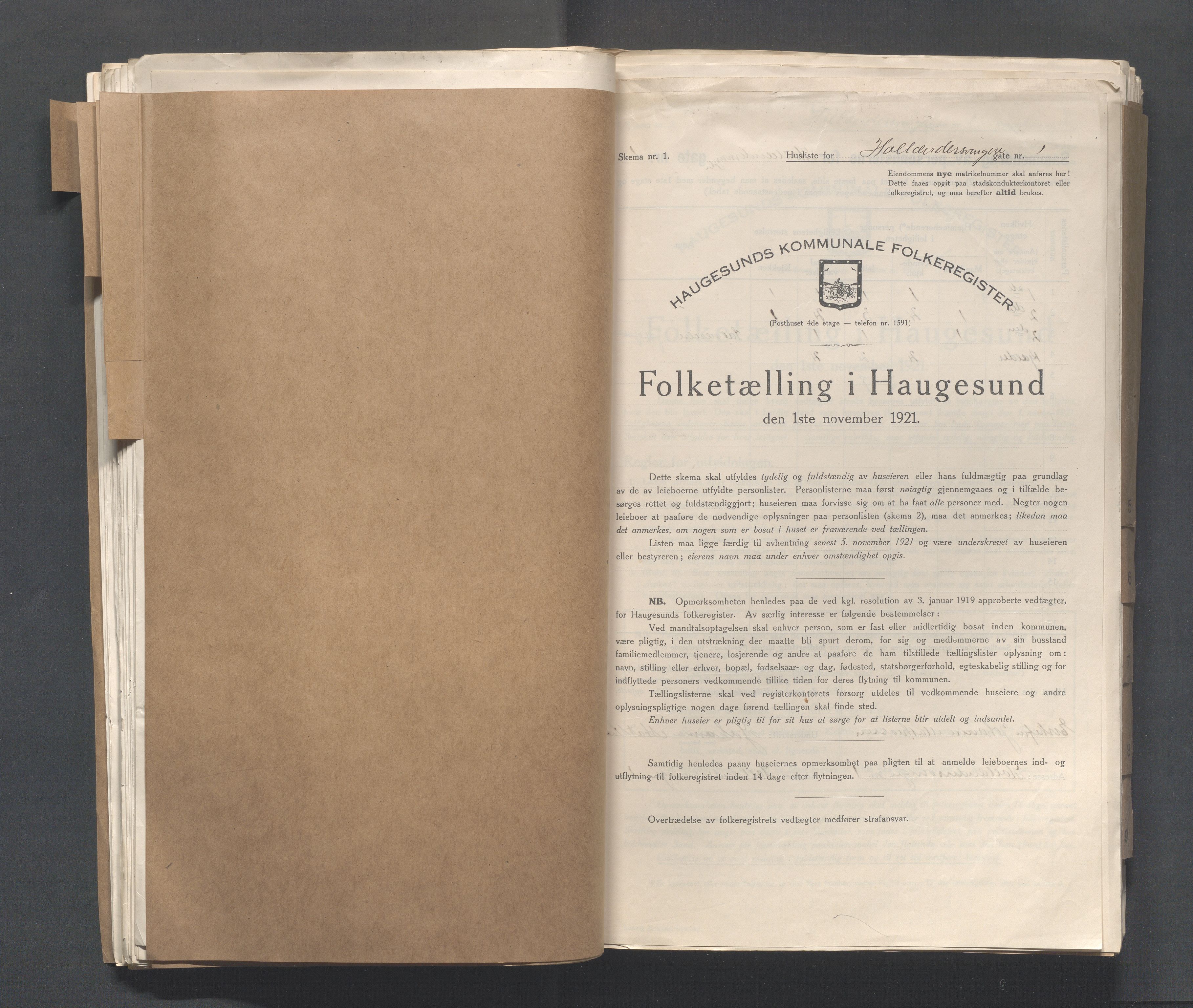 IKAR, Kommunal folketelling 1.11.1921 for Haugesund, 1921, s. 2319