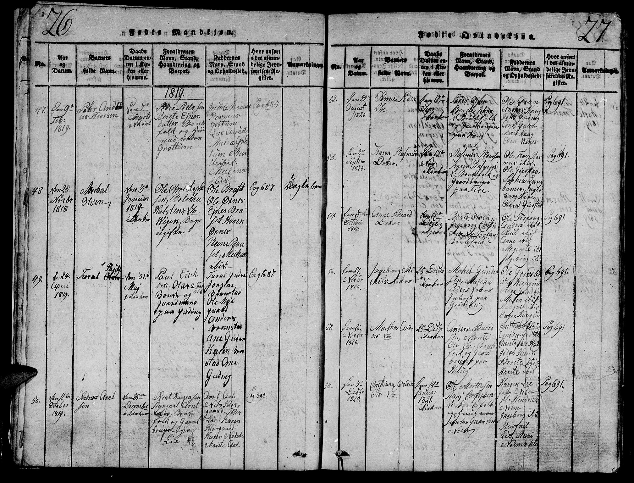 Ministerialprotokoller, klokkerbøker og fødselsregistre - Nord-Trøndelag, SAT/A-1458/747/L0459: Klokkerbok nr. 747C01, 1816-1842, s. 26-27
