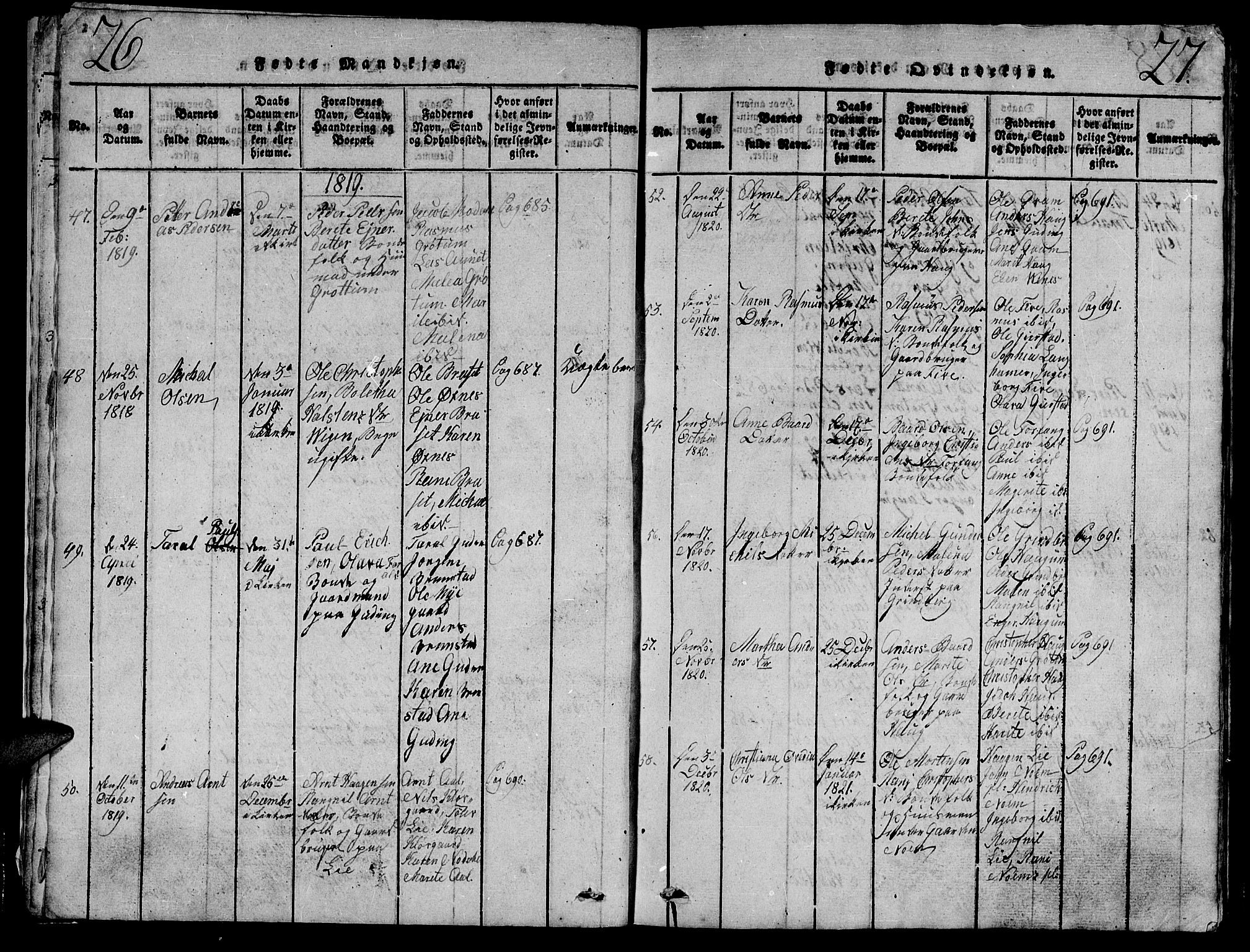 Ministerialprotokoller, klokkerbøker og fødselsregistre - Nord-Trøndelag, AV/SAT-A-1458/747/L0459: Klokkerbok nr. 747C01, 1816-1842, s. 26-27