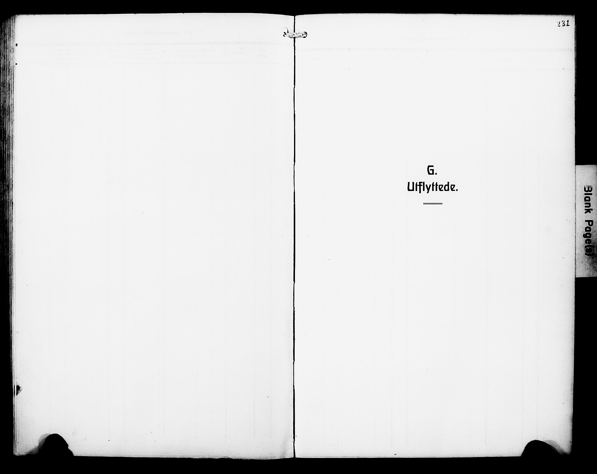 Laksevåg Sokneprestembete, AV/SAB-A-76501/H/Ha/Hab/Haba/L0006: Klokkerbok nr. A 6, 1917-1925, s. 231