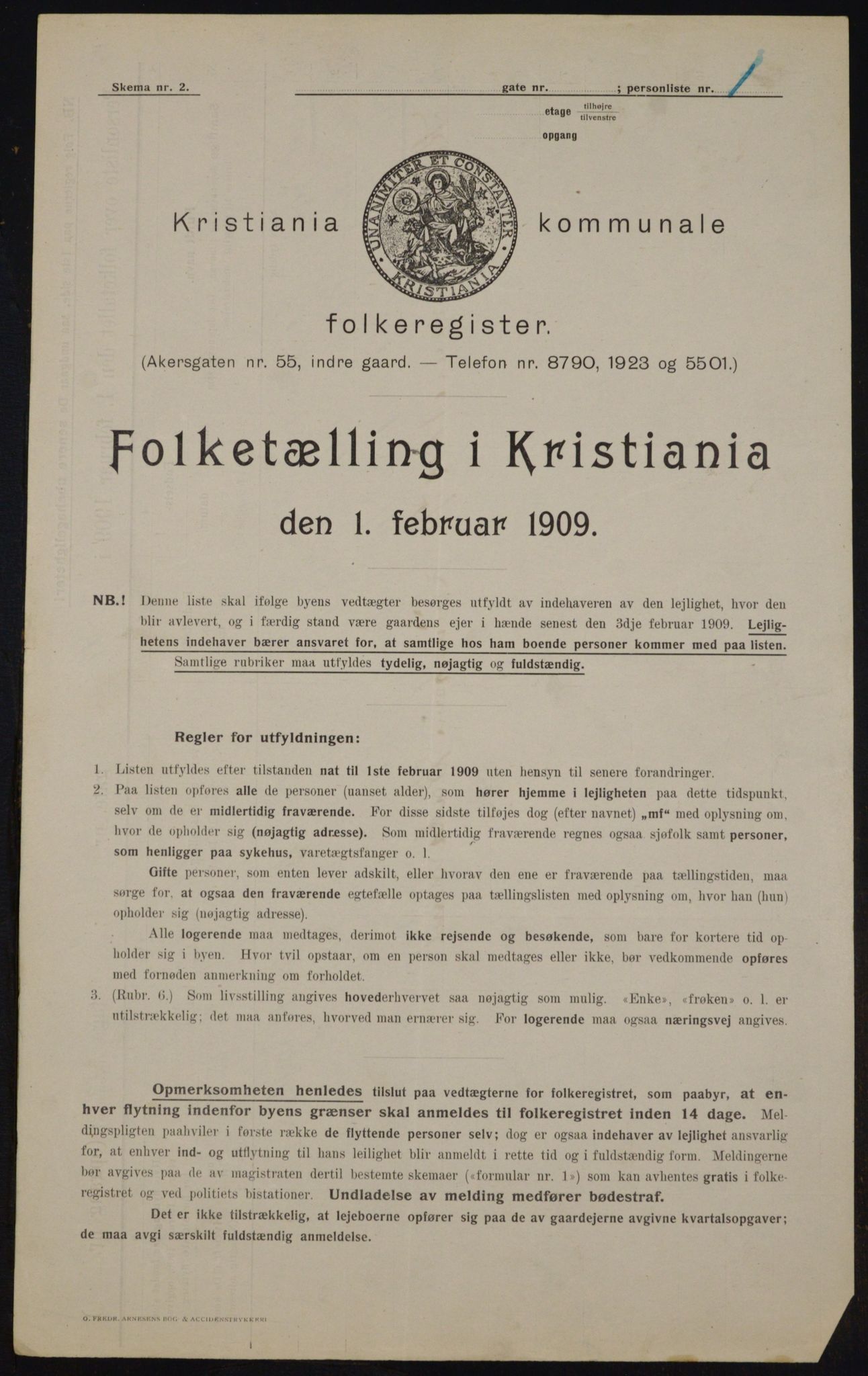 OBA, Kommunal folketelling 1.2.1909 for Kristiania kjøpstad, 1909, s. 93046