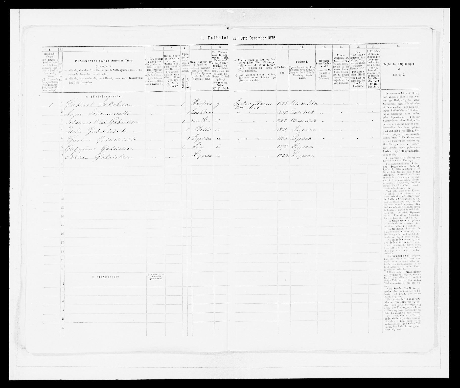 SAB, Folketelling 1875 for 1428P Askvoll prestegjeld, 1875, s. 812