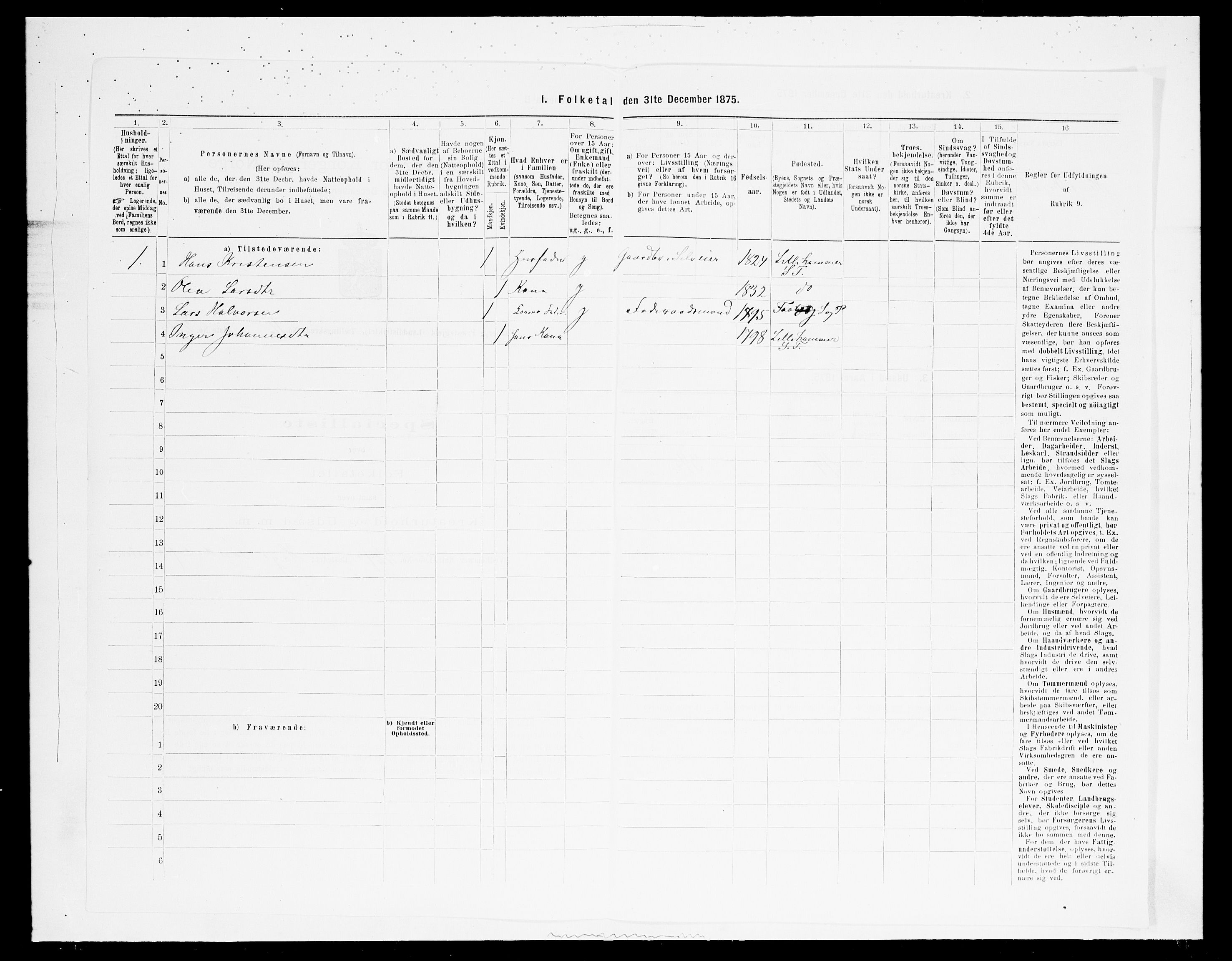 SAH, Folketelling 1875 for 0524L Fåberg prestegjeld, Fåberg sokn og Lillehammer landsokn, 1875, s. 1964