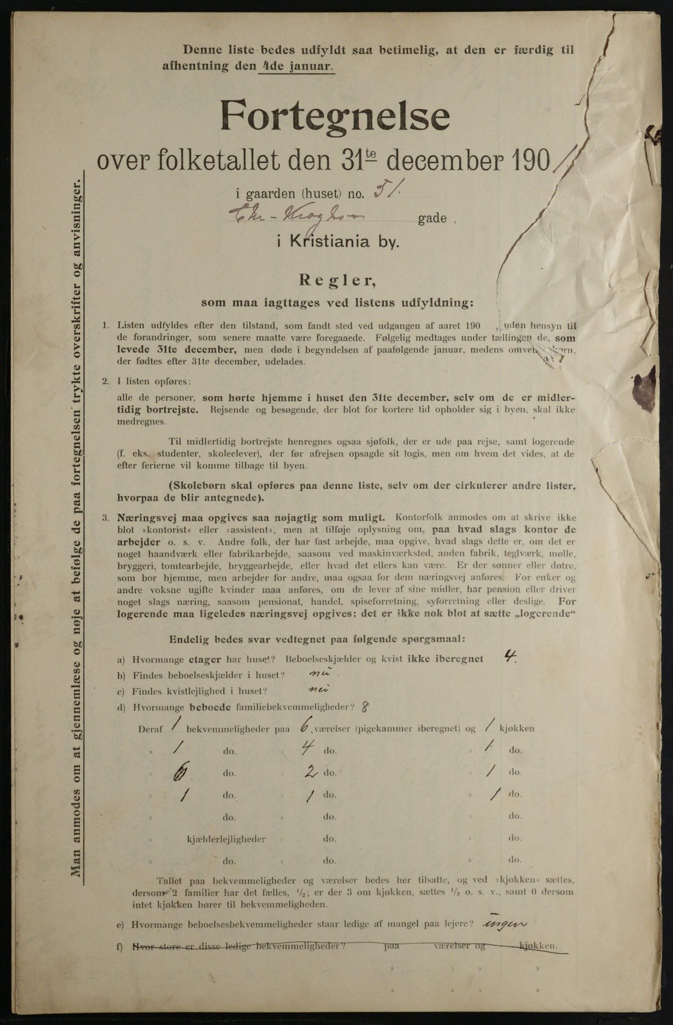 OBA, Kommunal folketelling 31.12.1901 for Kristiania kjøpstad, 1901, s. 2009