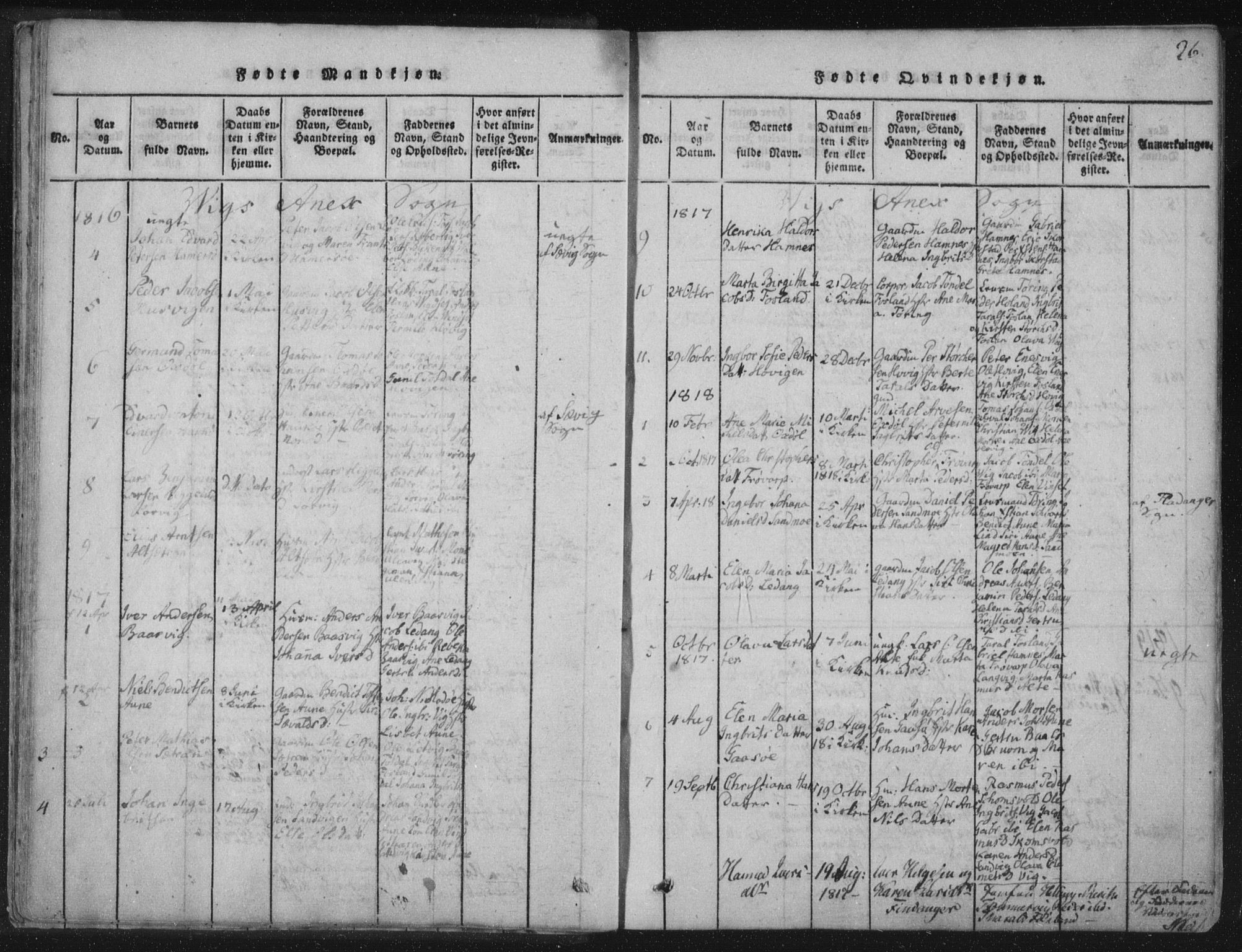 Ministerialprotokoller, klokkerbøker og fødselsregistre - Nord-Trøndelag, AV/SAT-A-1458/773/L0609: Ministerialbok nr. 773A03 /2, 1815-1830, s. 26