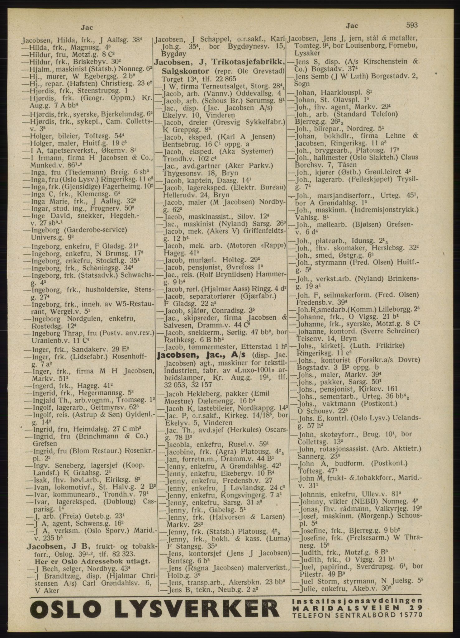 Kristiania/Oslo adressebok, PUBL/-, 1946, s. 593