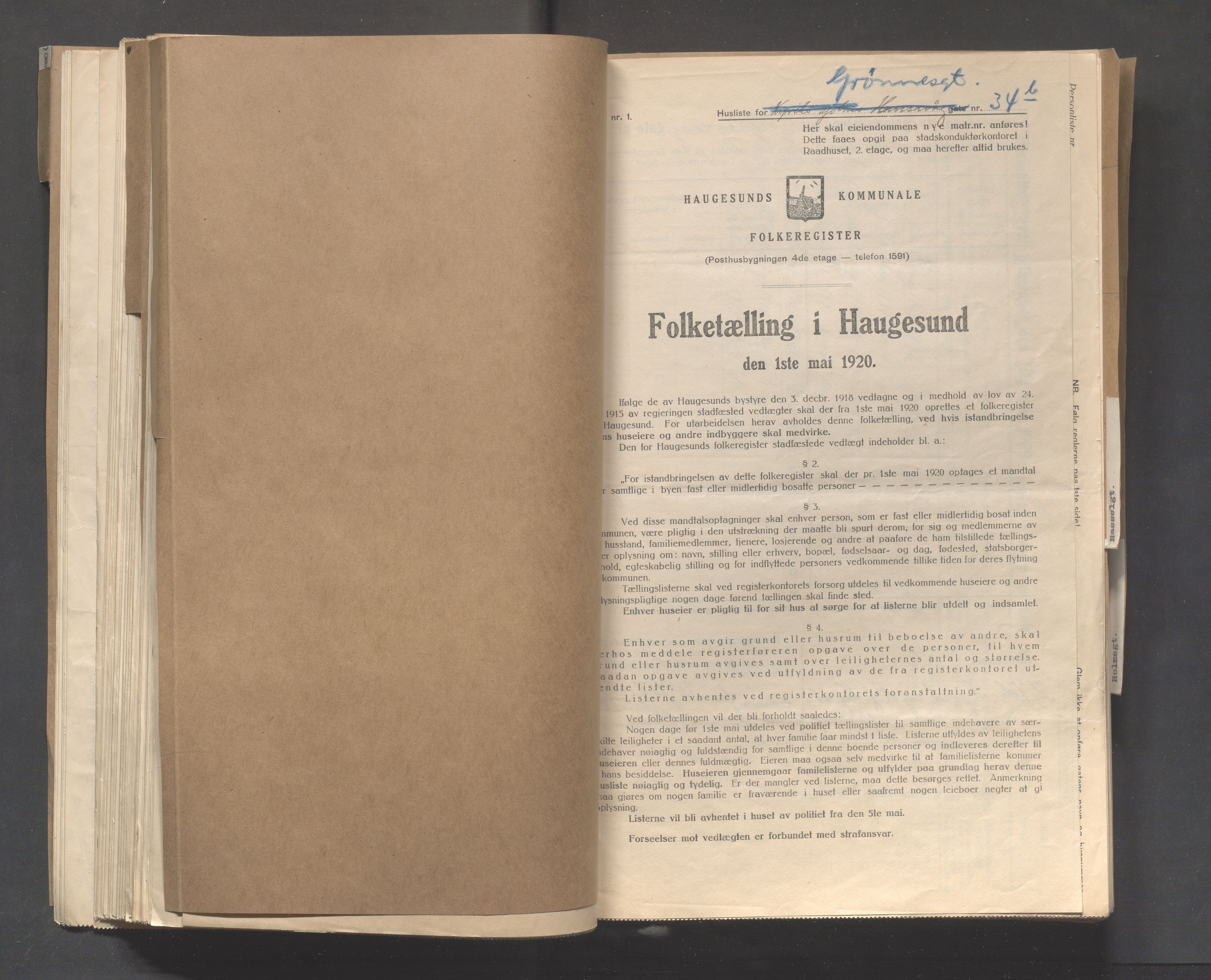 IKAR, Kommunal folketelling 1.5.1920 for Haugesund, 1920, s. 5708