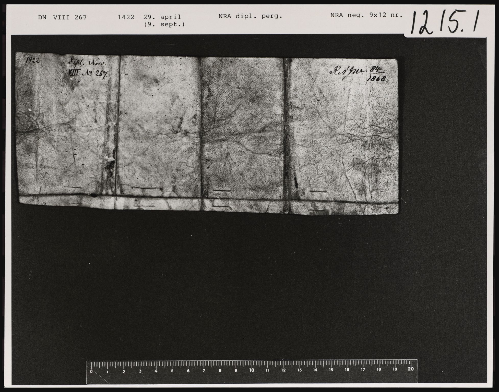 Riksarkivets diplomsamling, AV/RA-EA-5965/F01/F01a/L0288: Dokumenter, 1422, s. 5