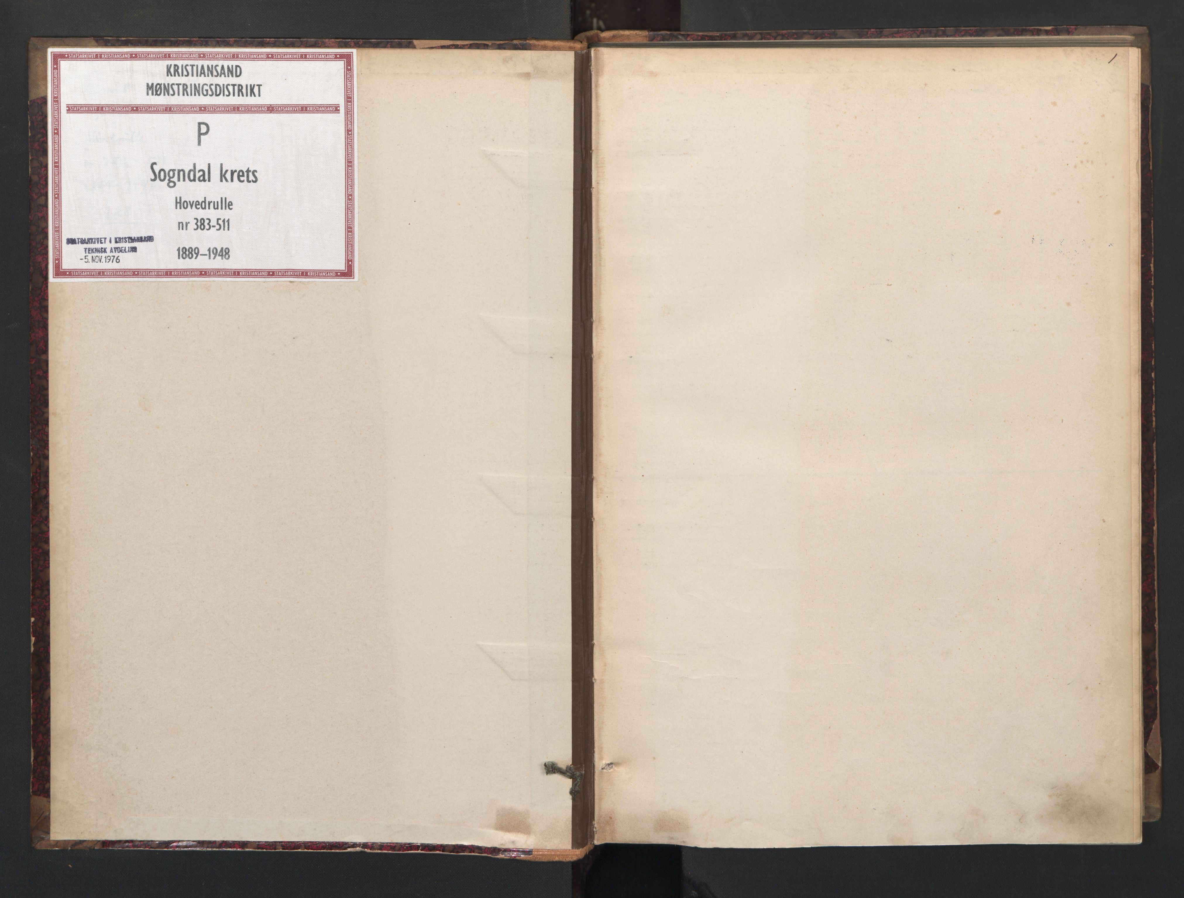 Sogndal mønstringskrets, AV/SAK-2031-0020/F/Fb/L0002: Hovedrulle nr. 383-511, P-3, 1889-1948, s. 2