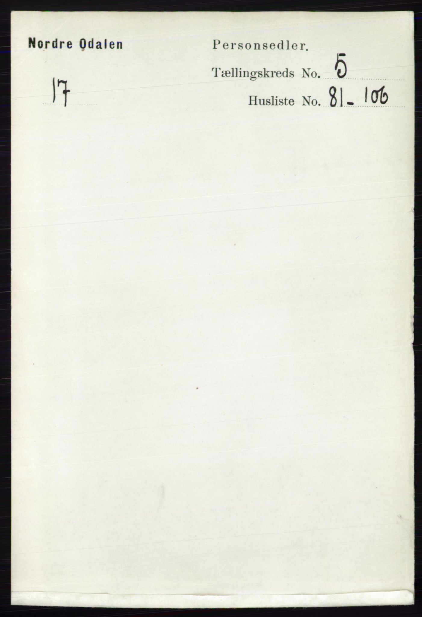 RA, Folketelling 1891 for 0418 Nord-Odal herred, 1891, s. 2036