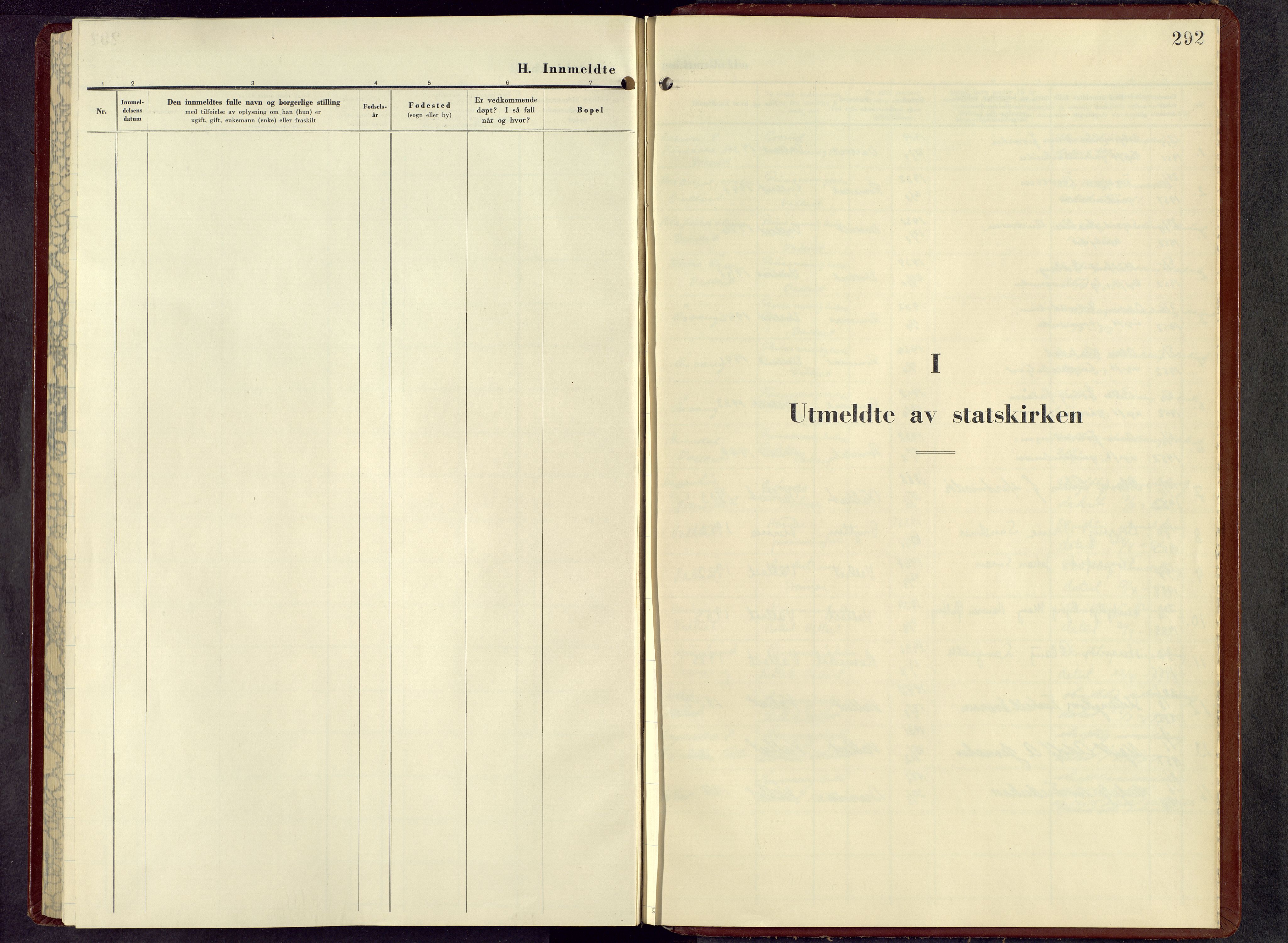 Romedal prestekontor, AV/SAH-PREST-004/L/L0017: Klokkerbok nr. 17, 1950-1961, s. 292