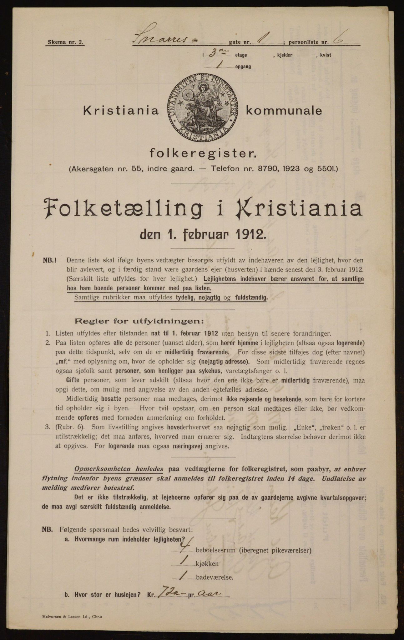 OBA, Kommunal folketelling 1.2.1912 for Kristiania, 1912, s. 98421