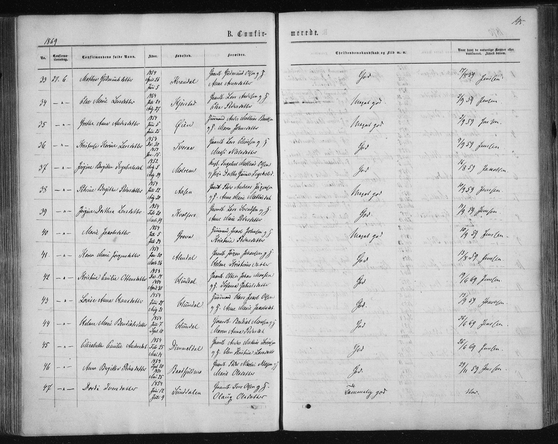 Ministerialprotokoller, klokkerbøker og fødselsregistre - Nordland, AV/SAT-A-1459/820/L0294: Ministerialbok nr. 820A15, 1866-1879, s. 195