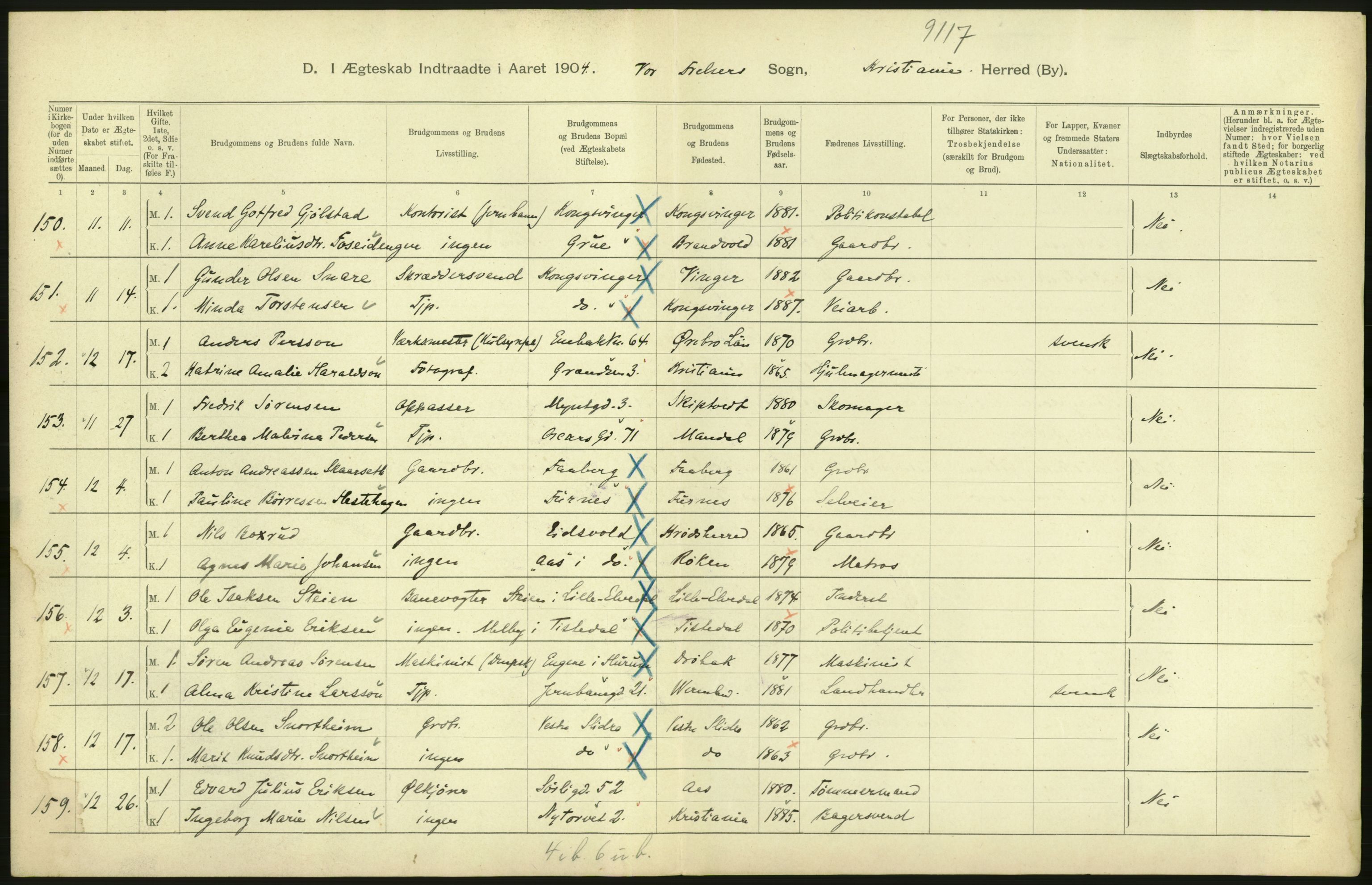 Statistisk sentralbyrå, Sosiodemografiske emner, Befolkning, AV/RA-S-2228/D/Df/Dfa/Dfab/L0004: Kristiania: Gifte, døde, 1904, s. 242