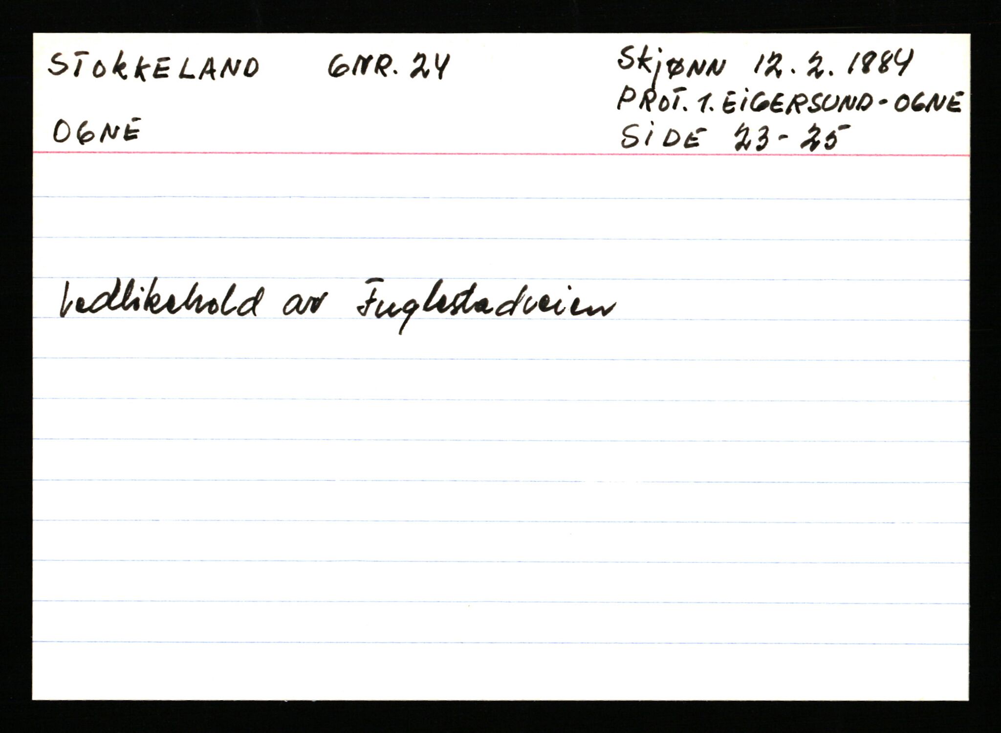 Statsarkivet i Stavanger, AV/SAST-A-101971/03/Y/Ym/L0056: Åstedskort sortert etter gårdsnavn: Stokkeland - Sund, 1600-1950, s. 29
